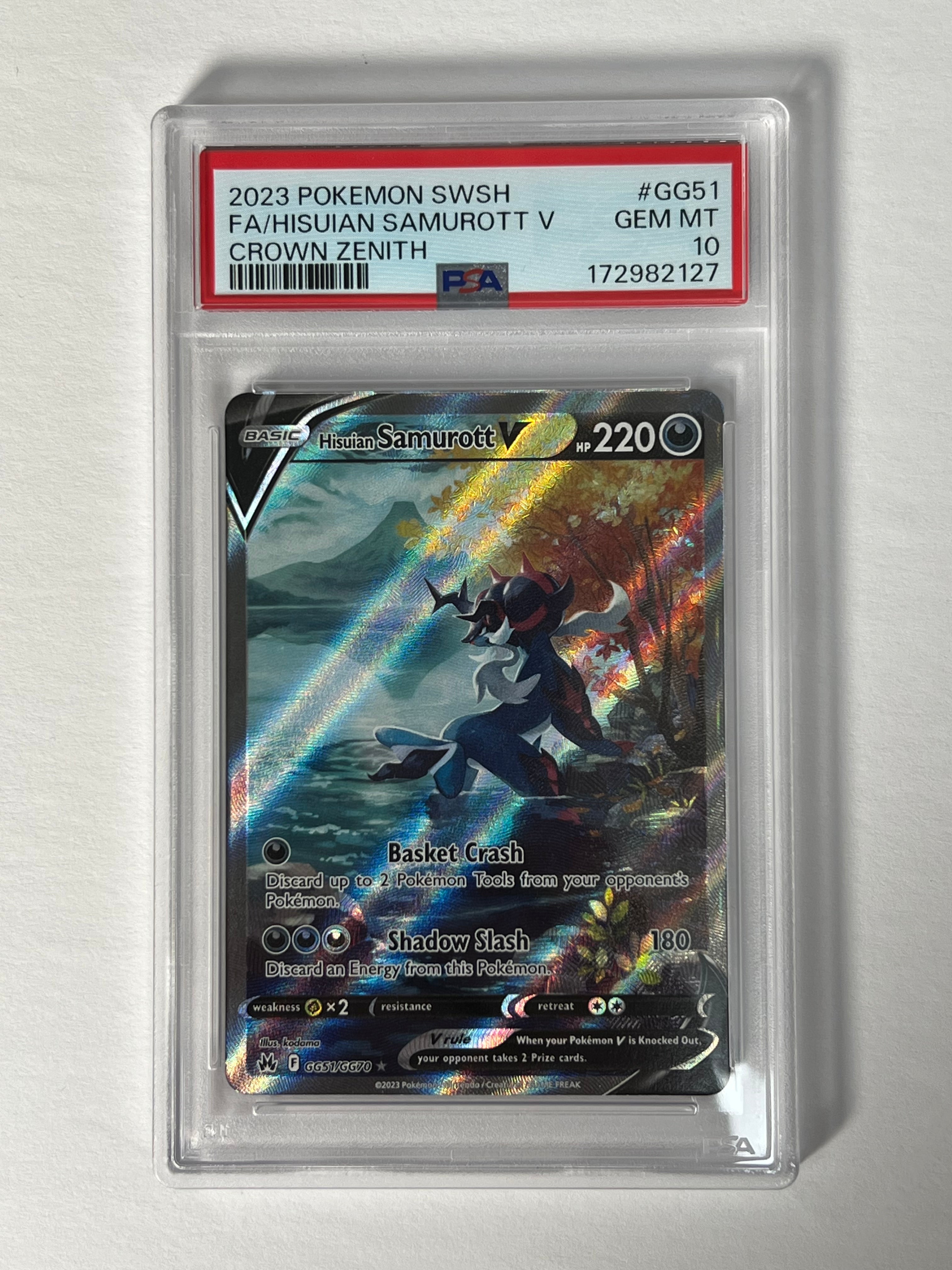 PSA 10 2023 Crown Zenith Hisuian Samurott V GG51/GG70
