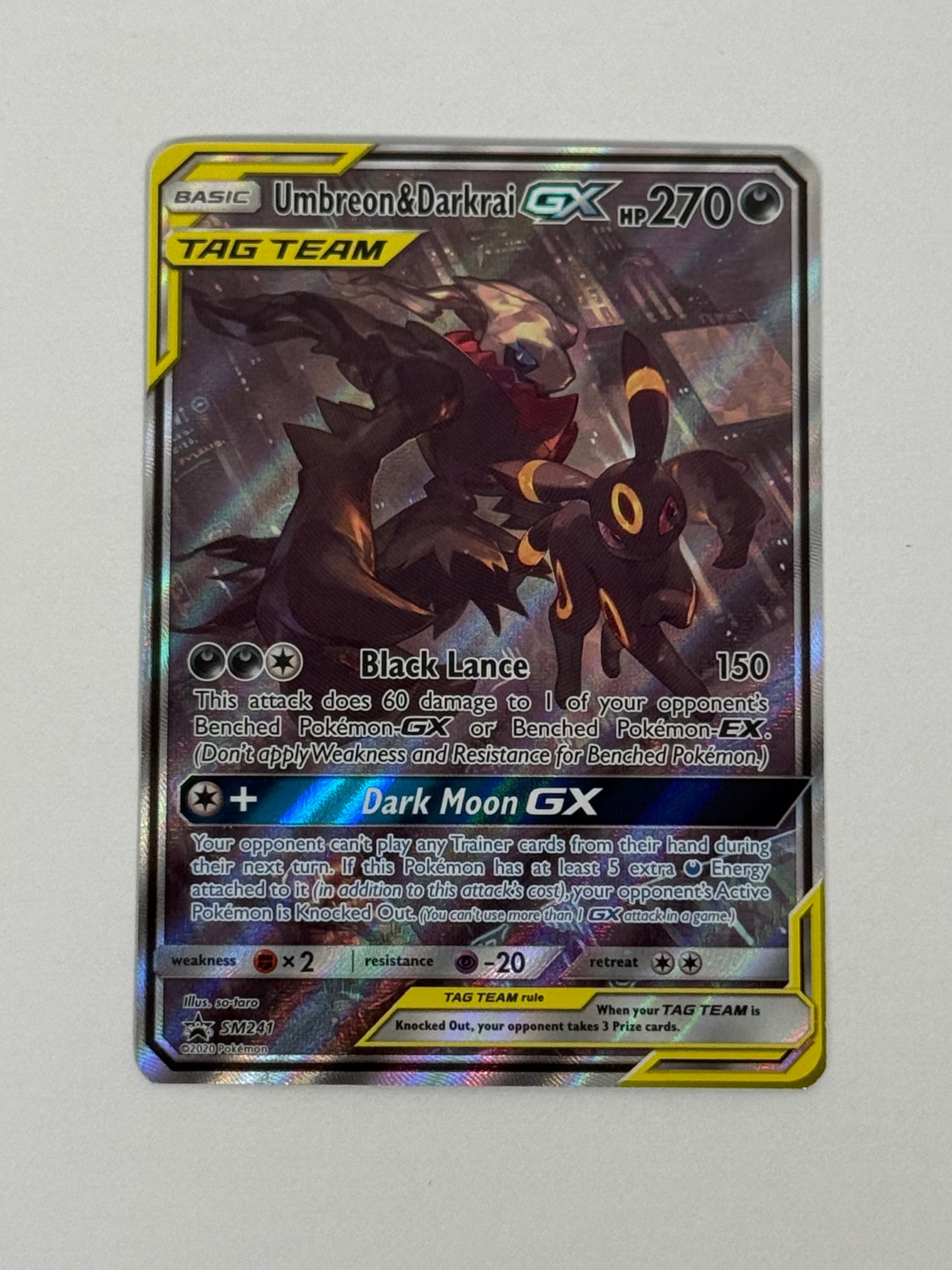 2020 Black Star Promo Umbreon & Darkrai GX Tag Team SM241
