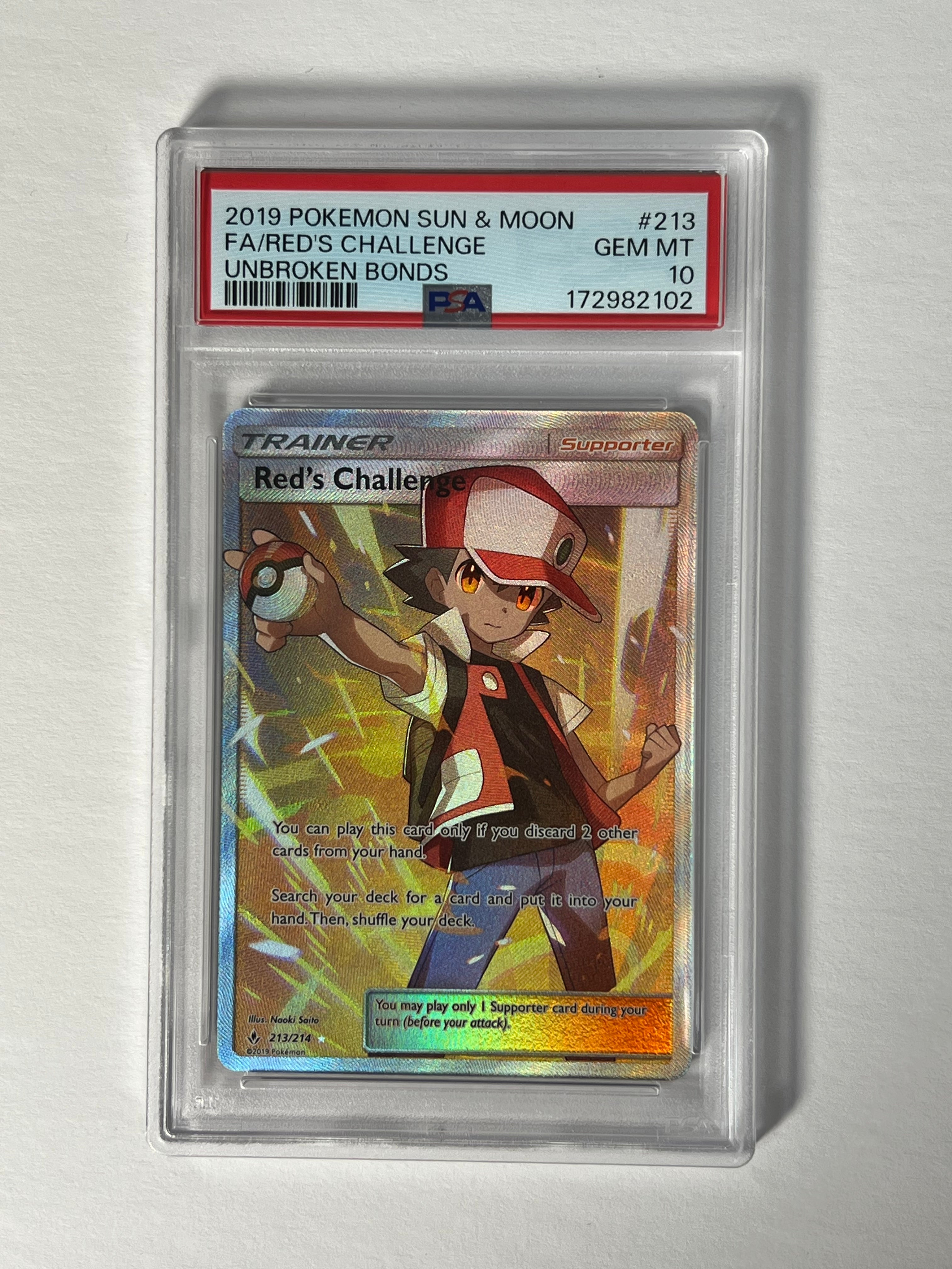 PSA 10 2019 Unbroken Bonds Red’s Challenge Full Art 213/214
