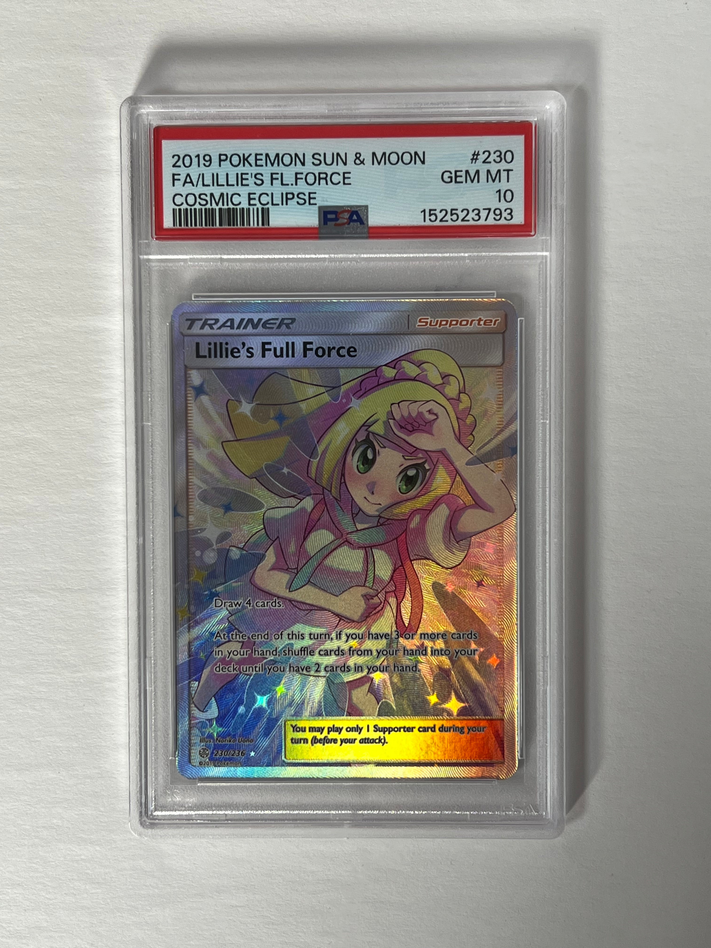 PSA 10 2019 Cosmic Eclipse Lillie’s Full Force 230/236