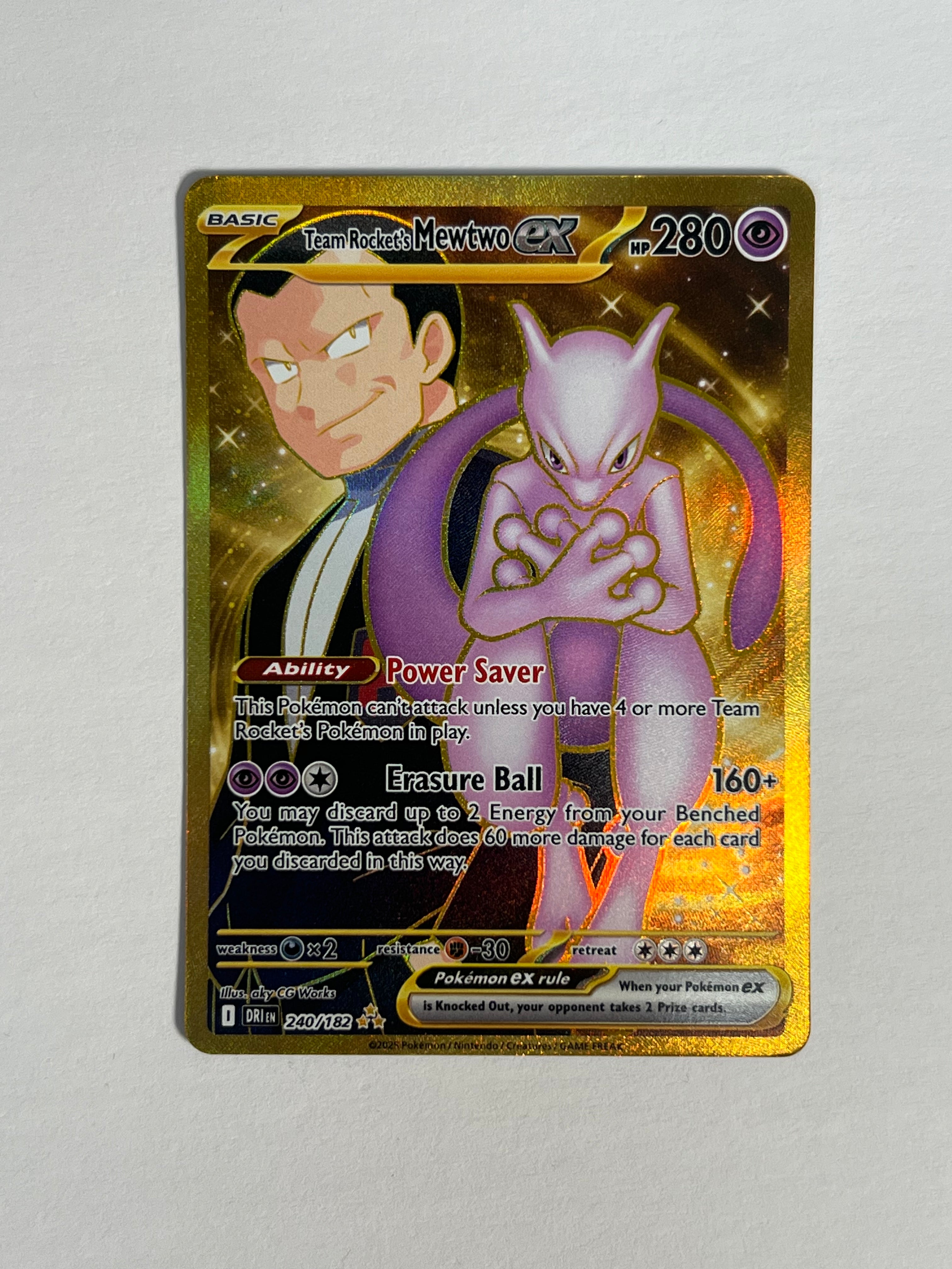 2024 destined Rivals Team Rockets Mewtwo Hyper Rare 240/182