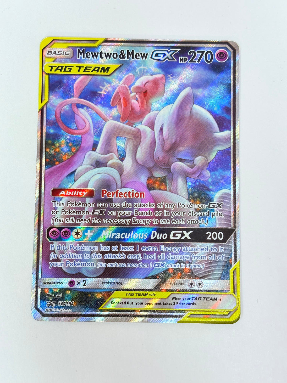 2019 Black Star Promo Mewtwo & Mew GX Tag Team SM191