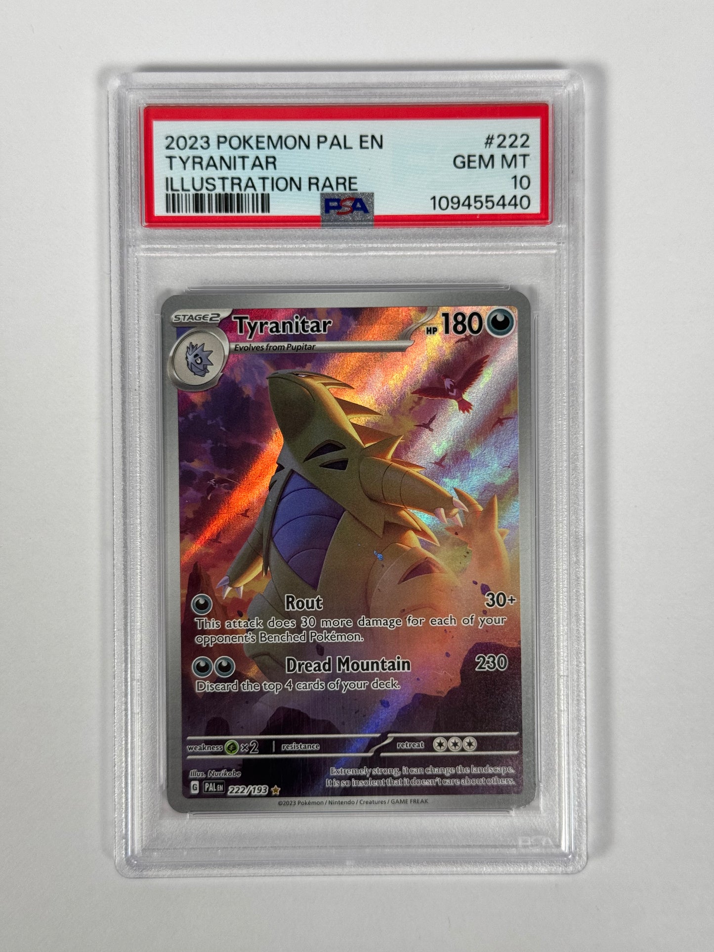 PSA 10 Paldea Evolved Tyranitar Illustration Rare 222/193
