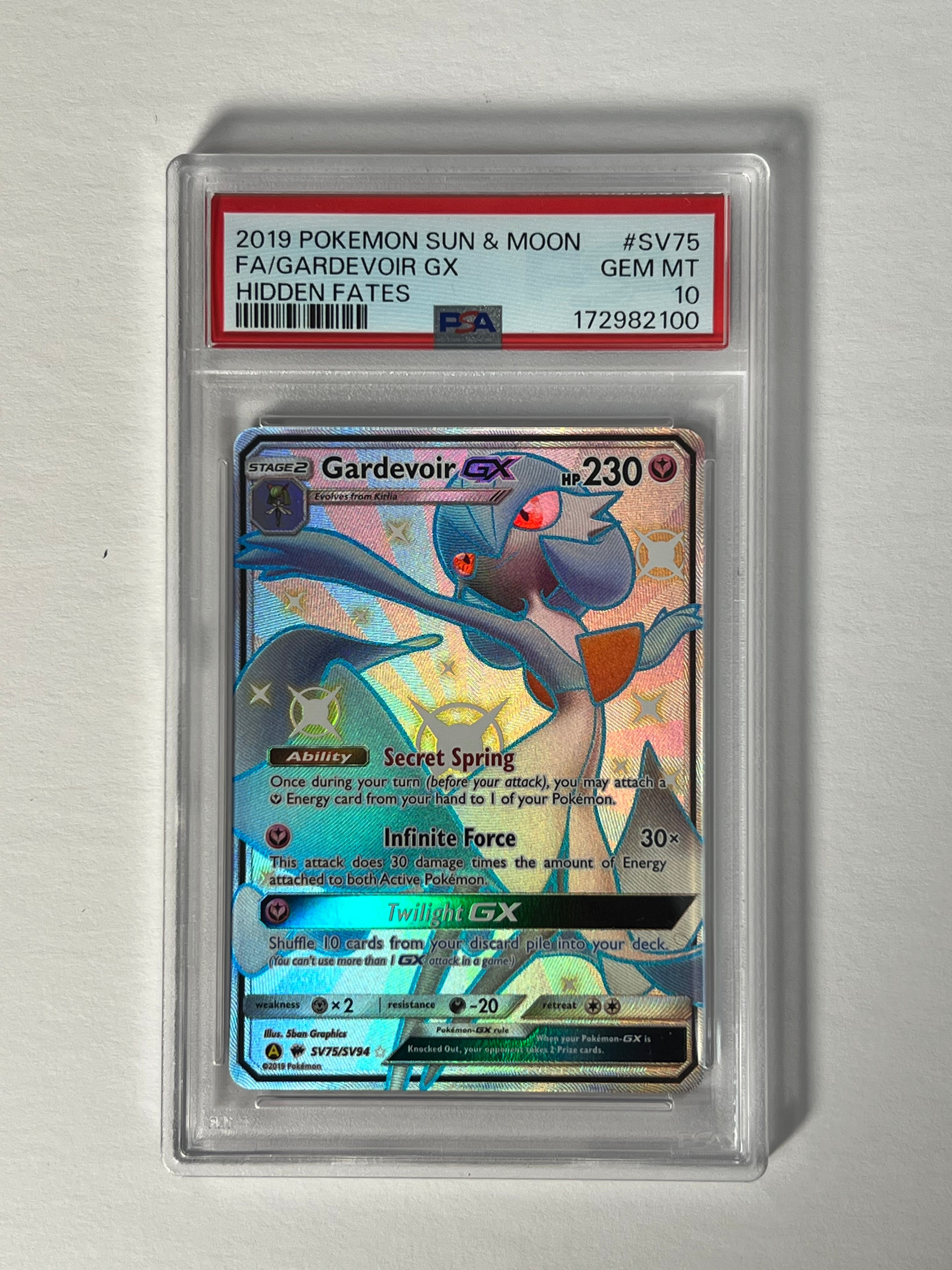 PSA 10 2019 Hidden Fates Gardevoir GX SV75/SV94