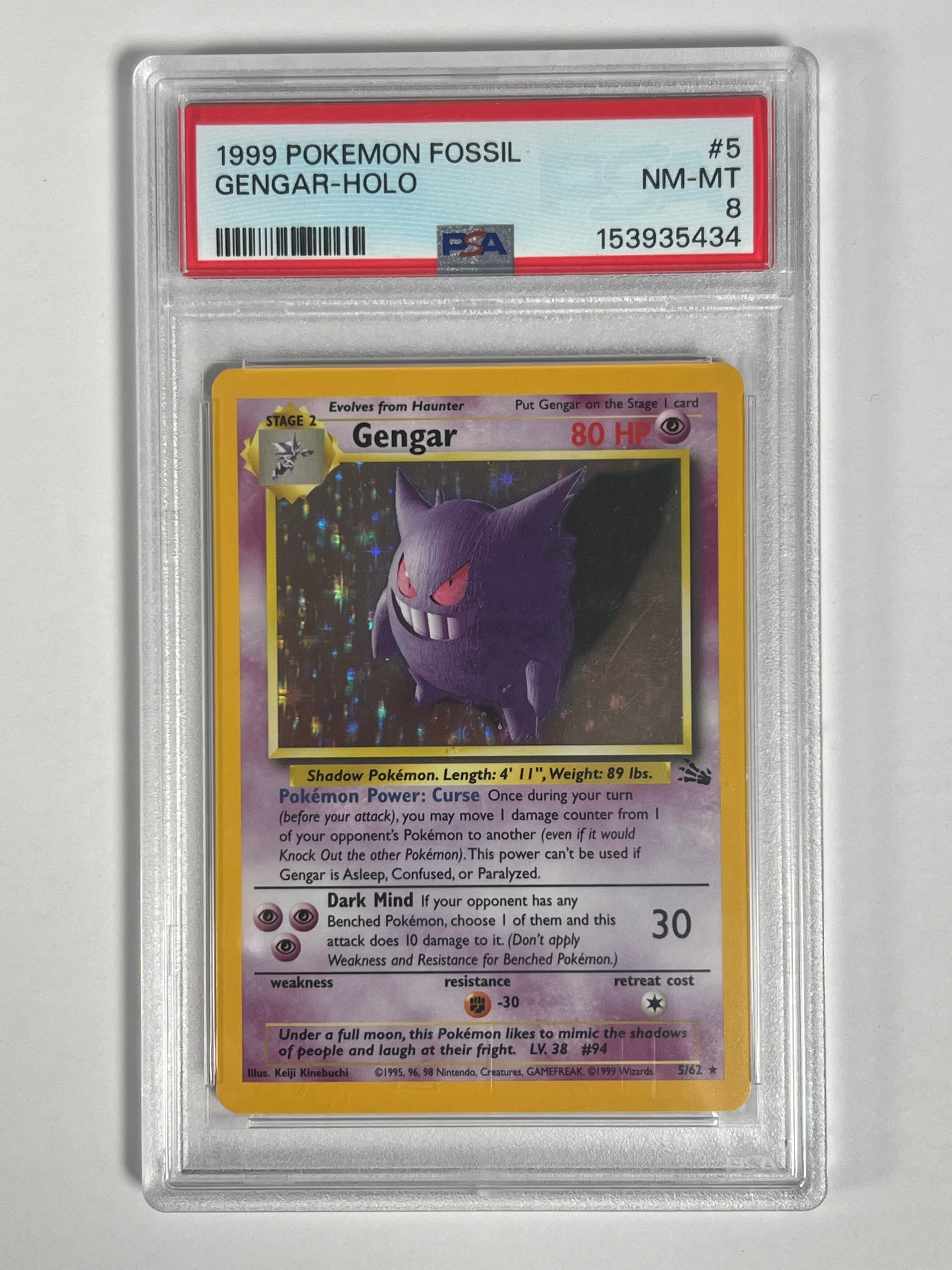 PSA 8 1999 Fossil Gengar Holo
