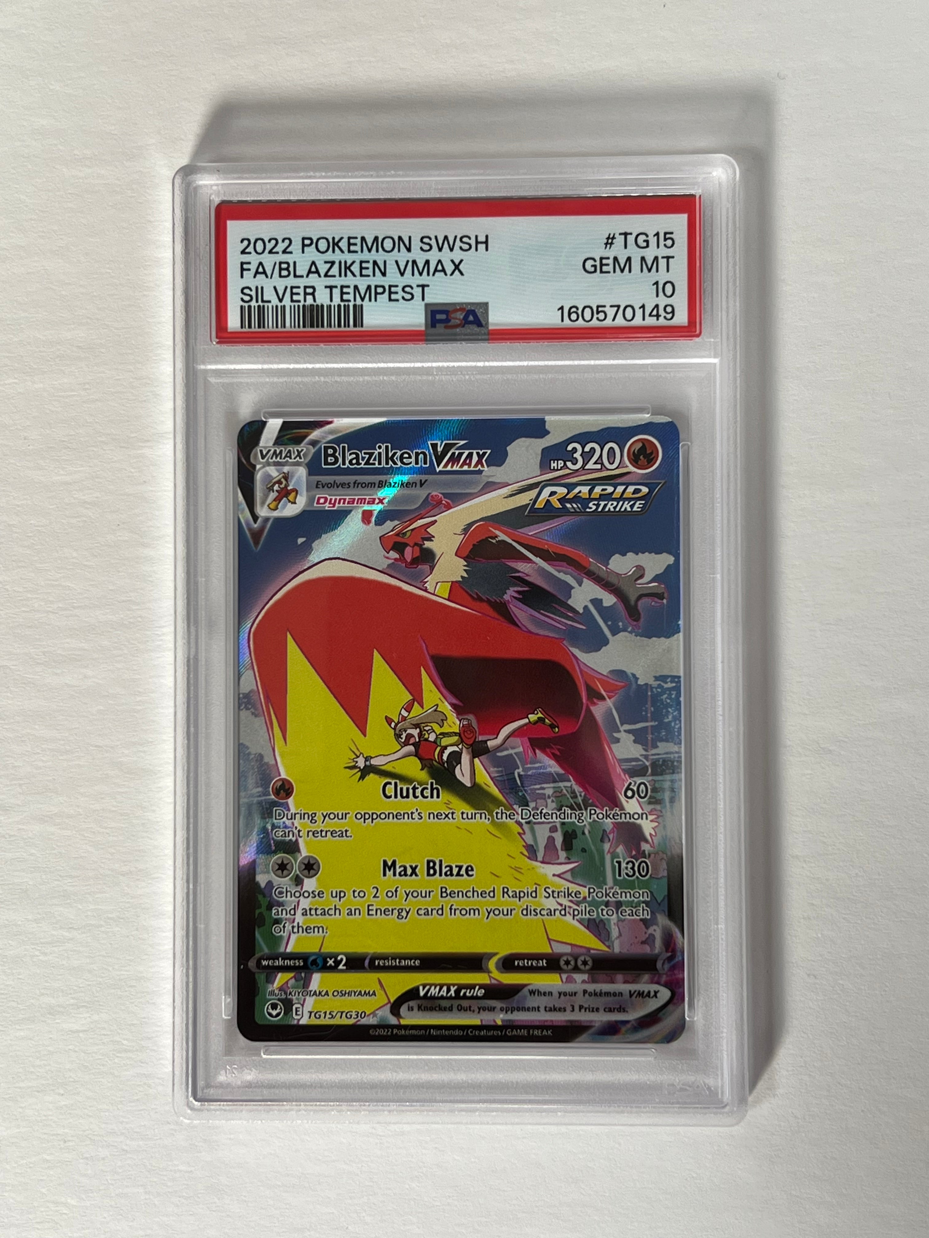 PSA 10 2022 Silver Tempest Blaziken Vmax Tg15/Tg30