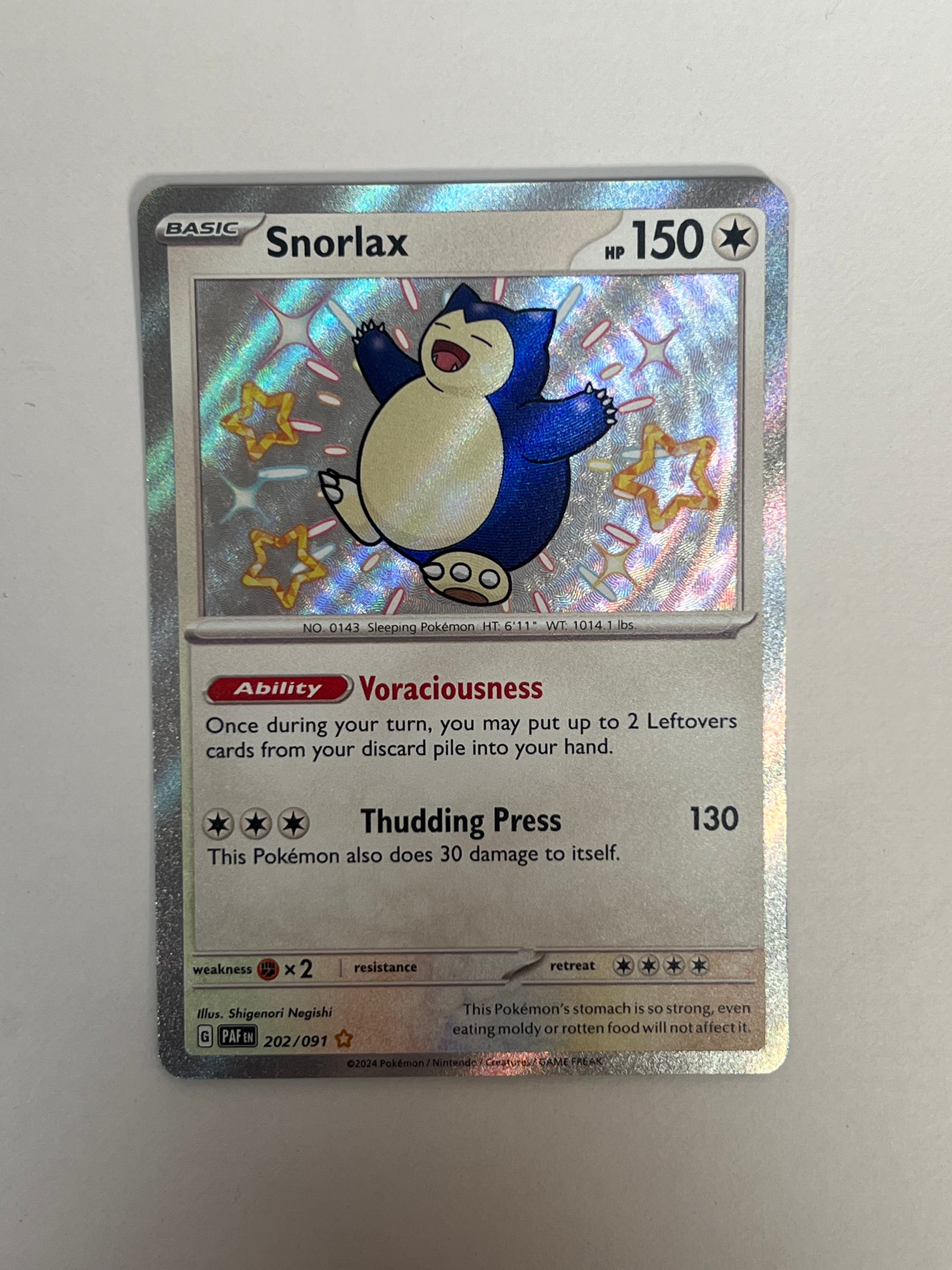 2024 Paldean Fates Snorlax 202/91