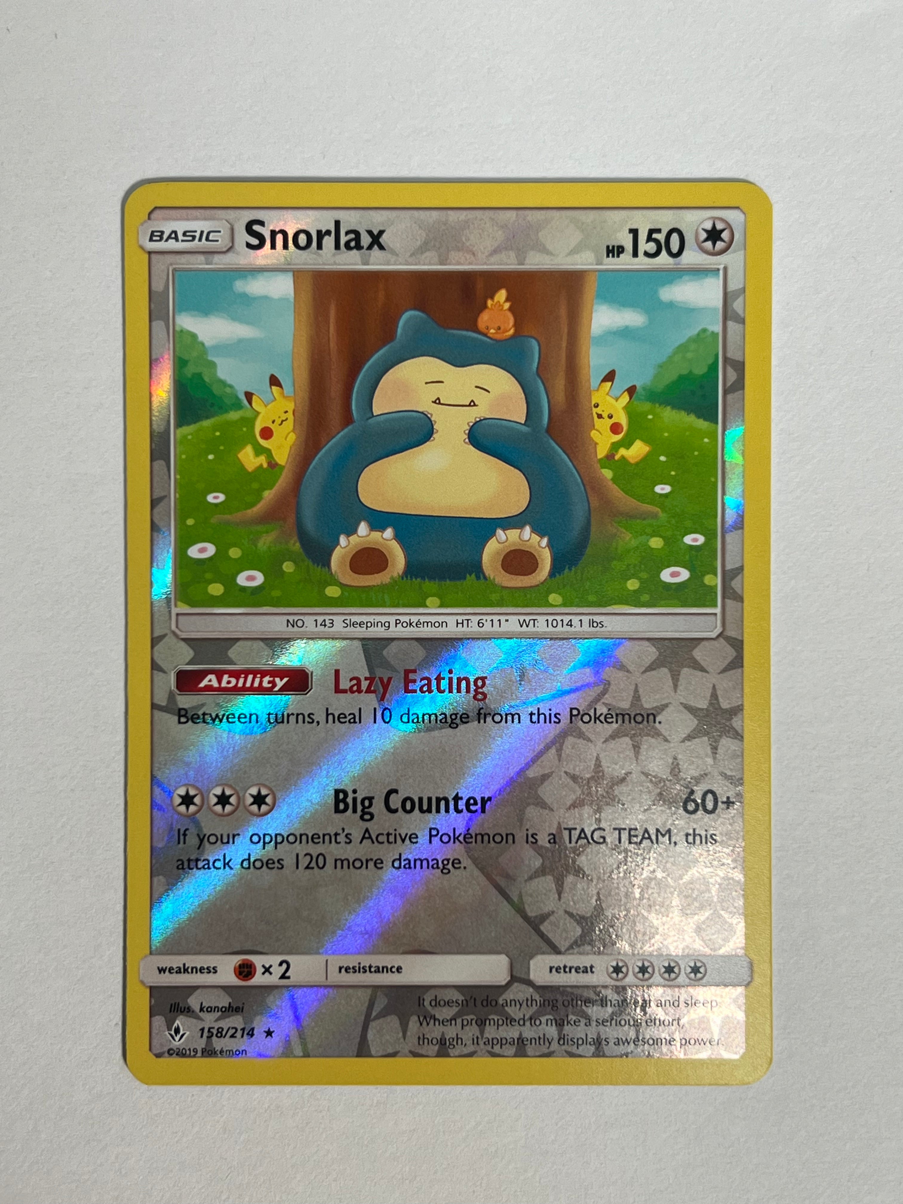2019 Unbroken Bonds Snorlax 158/214