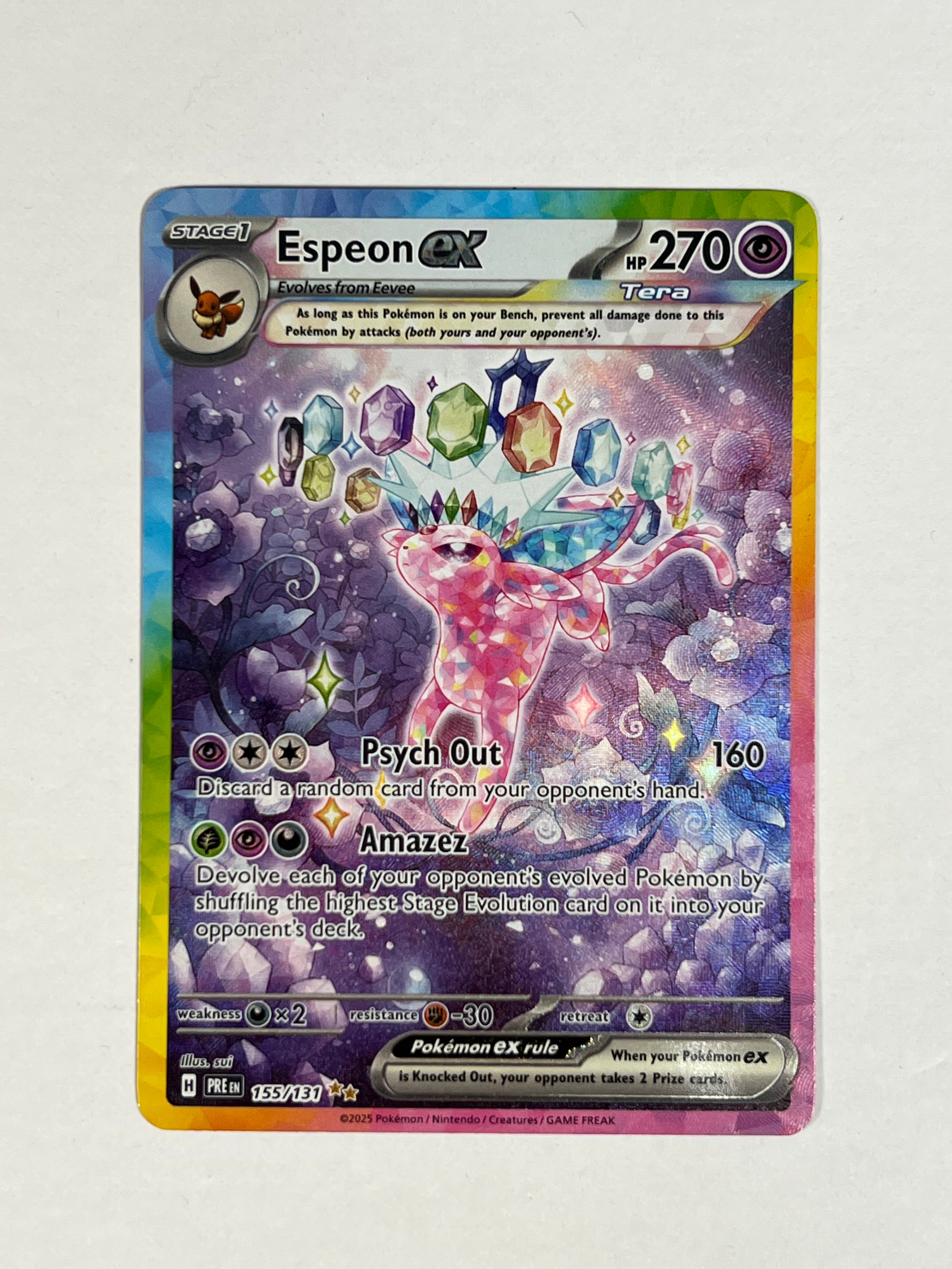 2025 prismatic Evolution Espeon ex SIR 155/131
