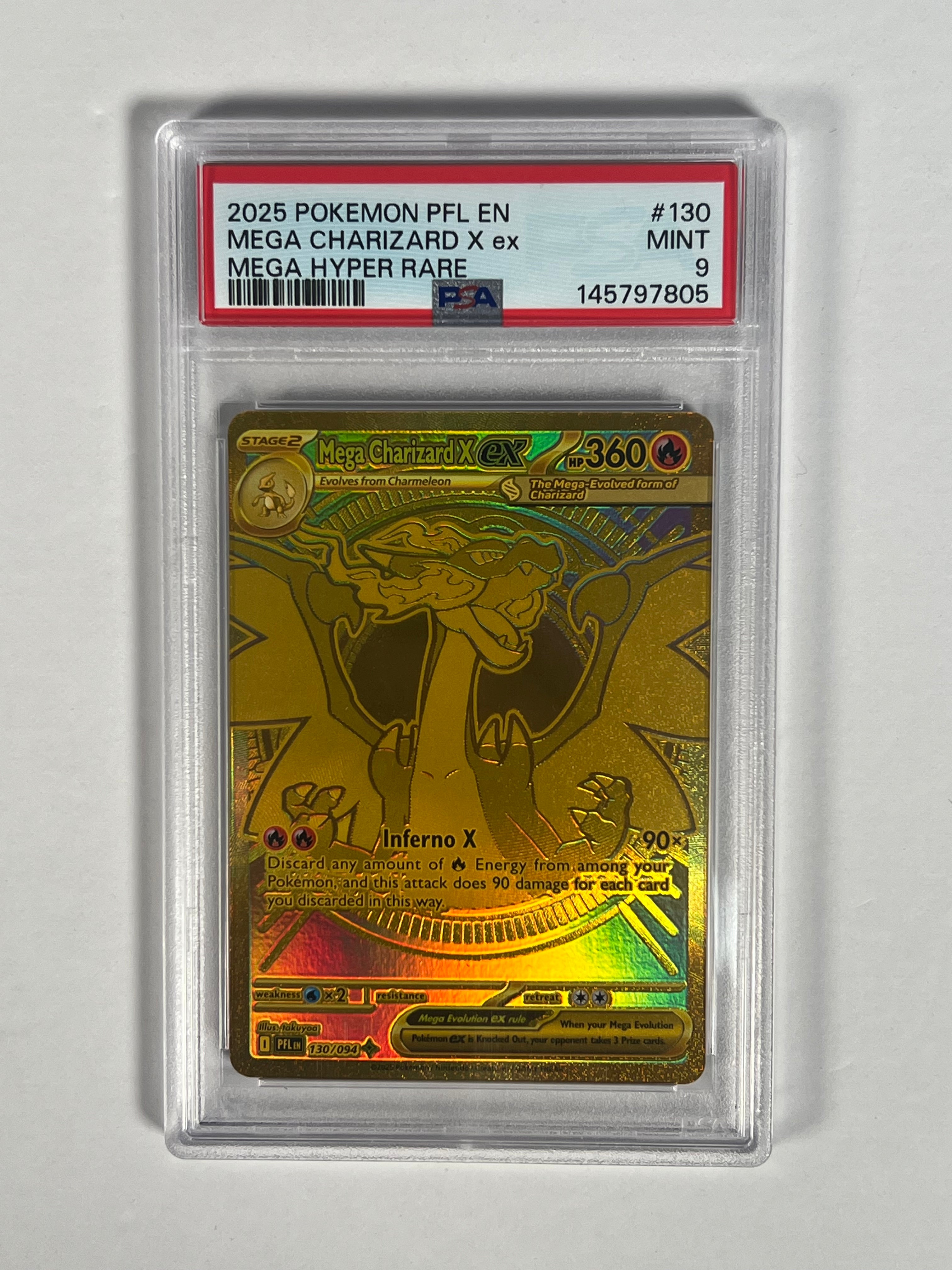 2025 Phantasmal Flames Mega Charizard X Ex Hyper Rare 130/94