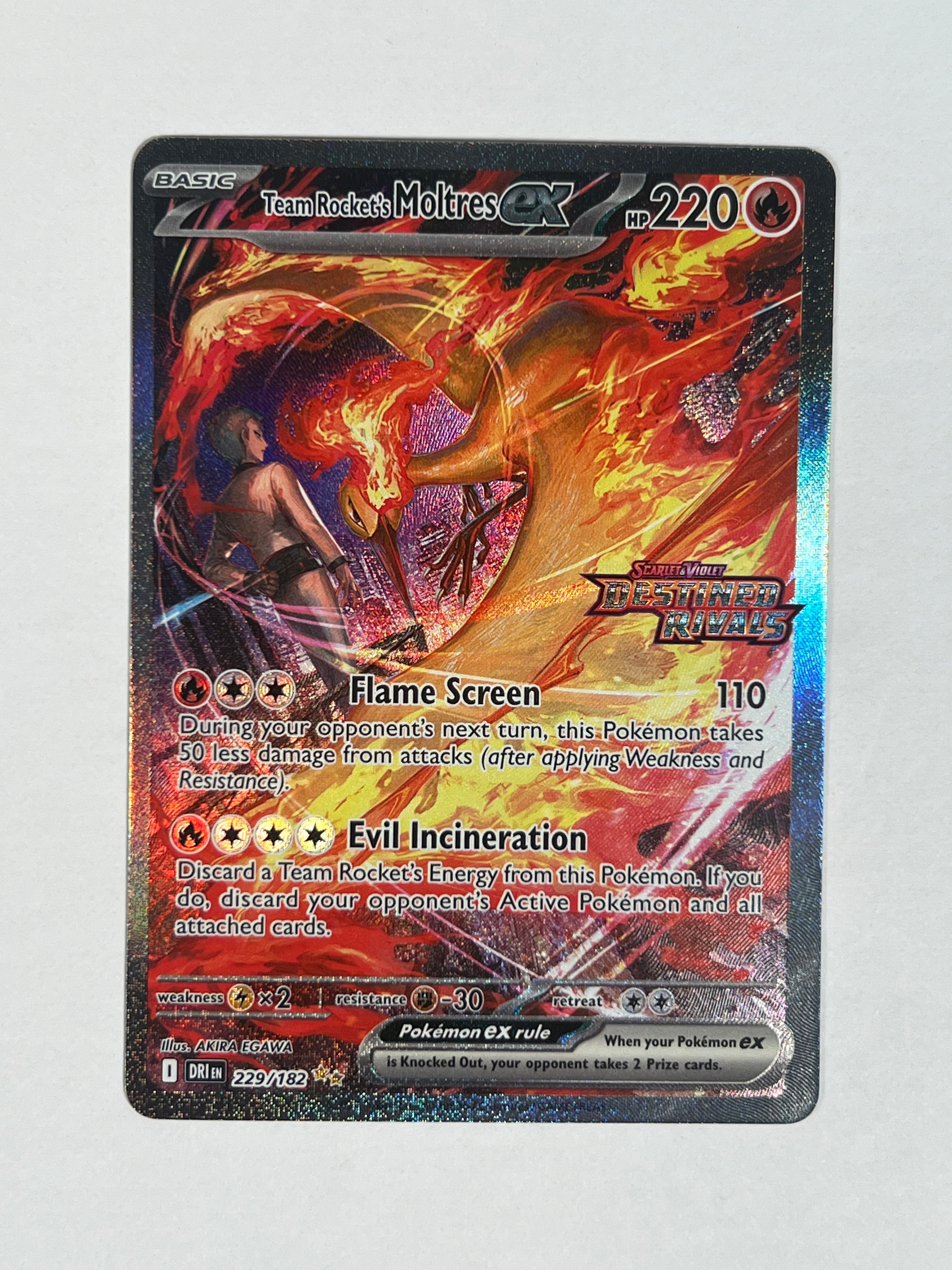 2025 Destined Rivals Team Rockets Moltres ex SIR Stamped Promo
