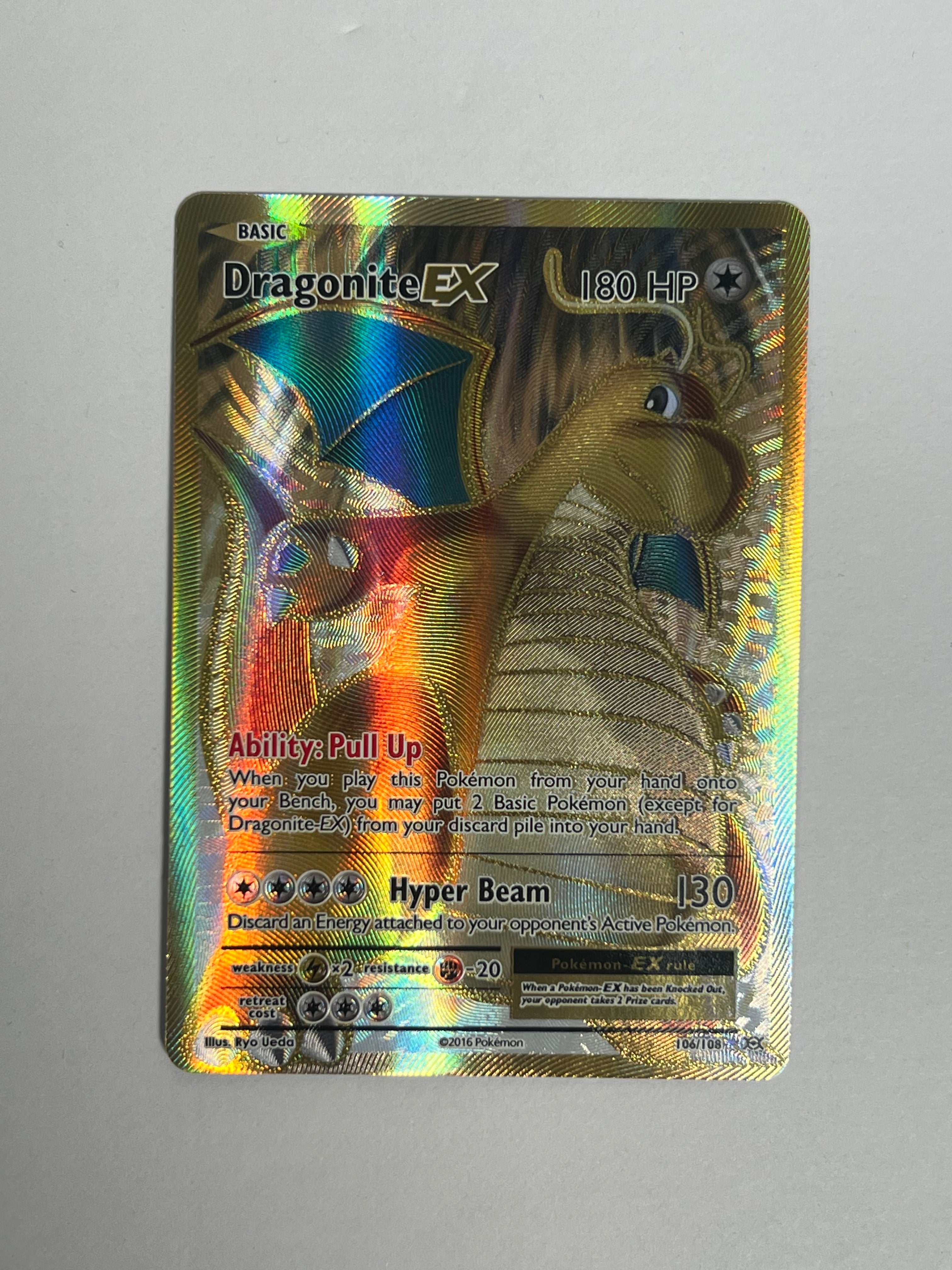 2016 Evolutions Dragonite ex Full Art 106/108