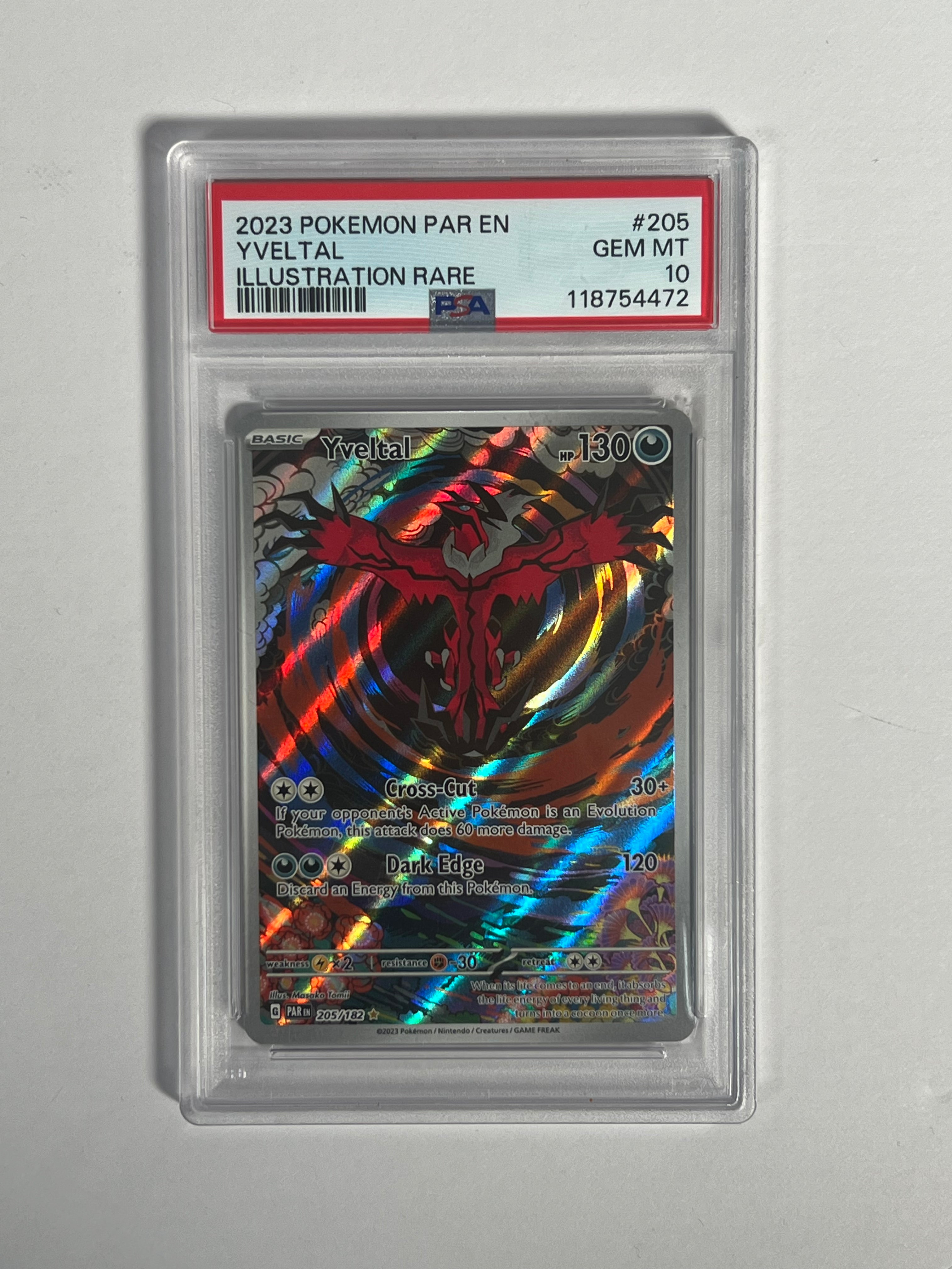 PSA 10 2023 Paradox Rift Yveltal IR 205/182