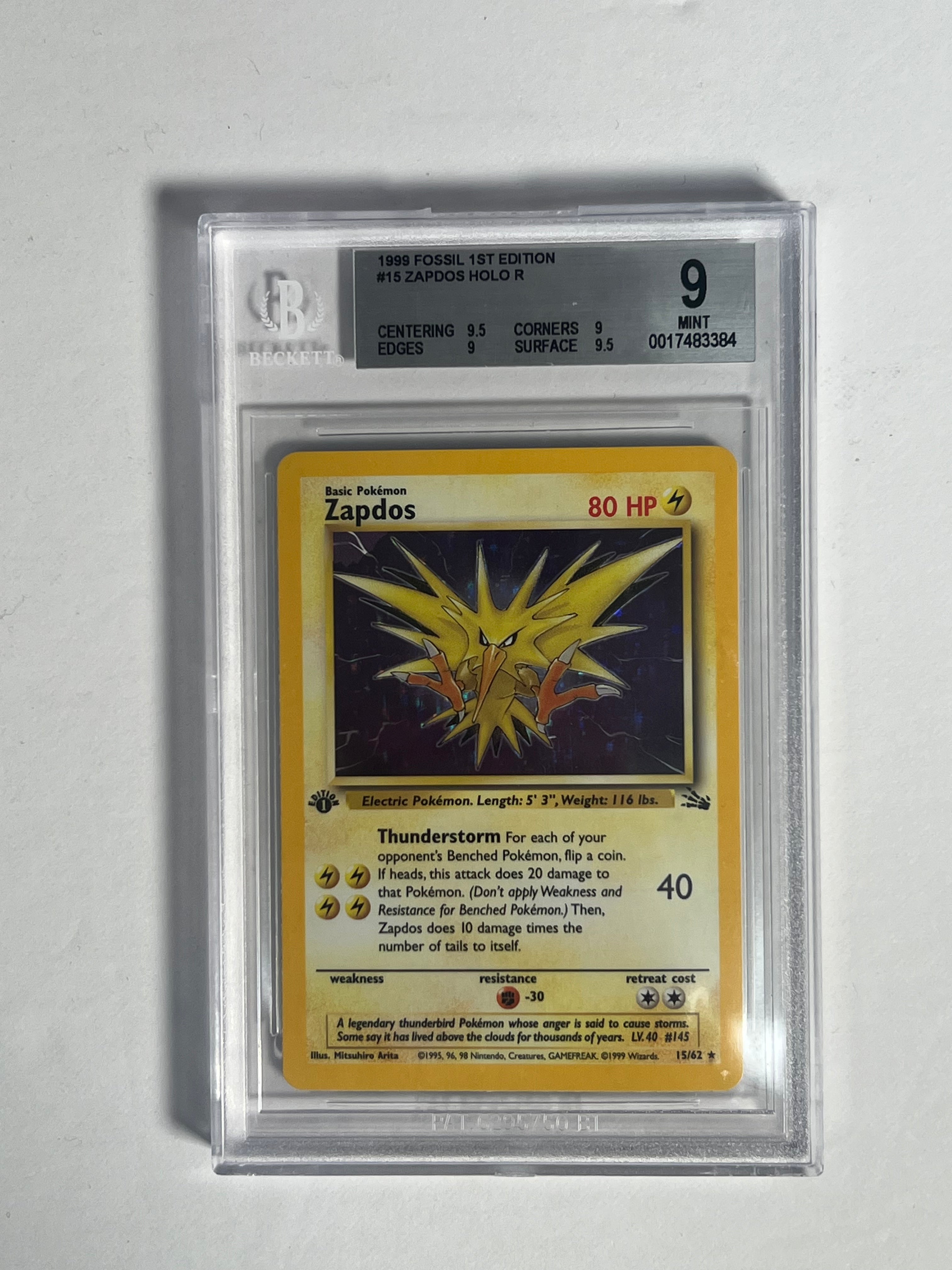 Beckett 9 1999 First Edition Zapdos Holo