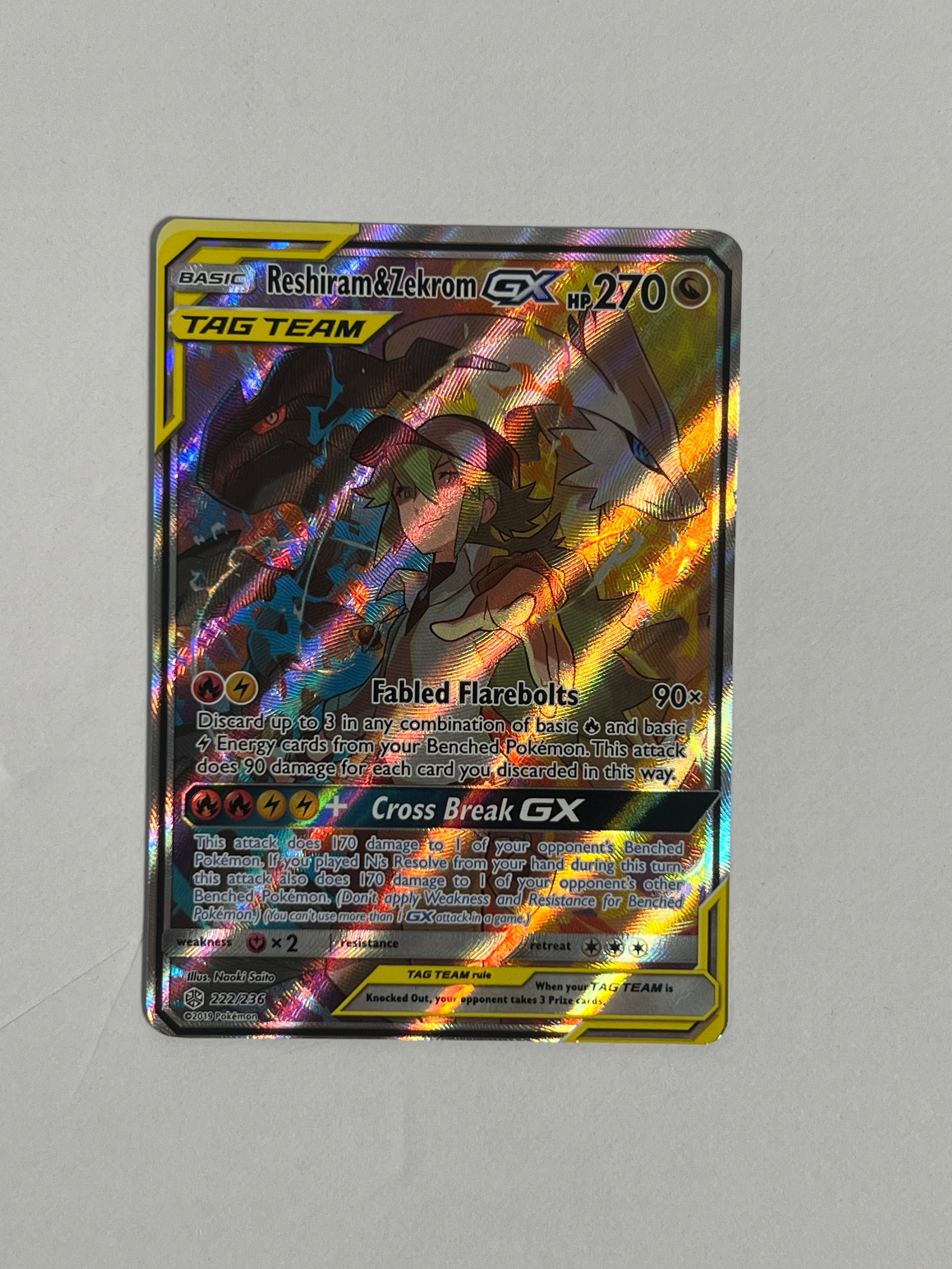 2019 Cosmic Eclipse Reshiram & Zekrom GX 222/236