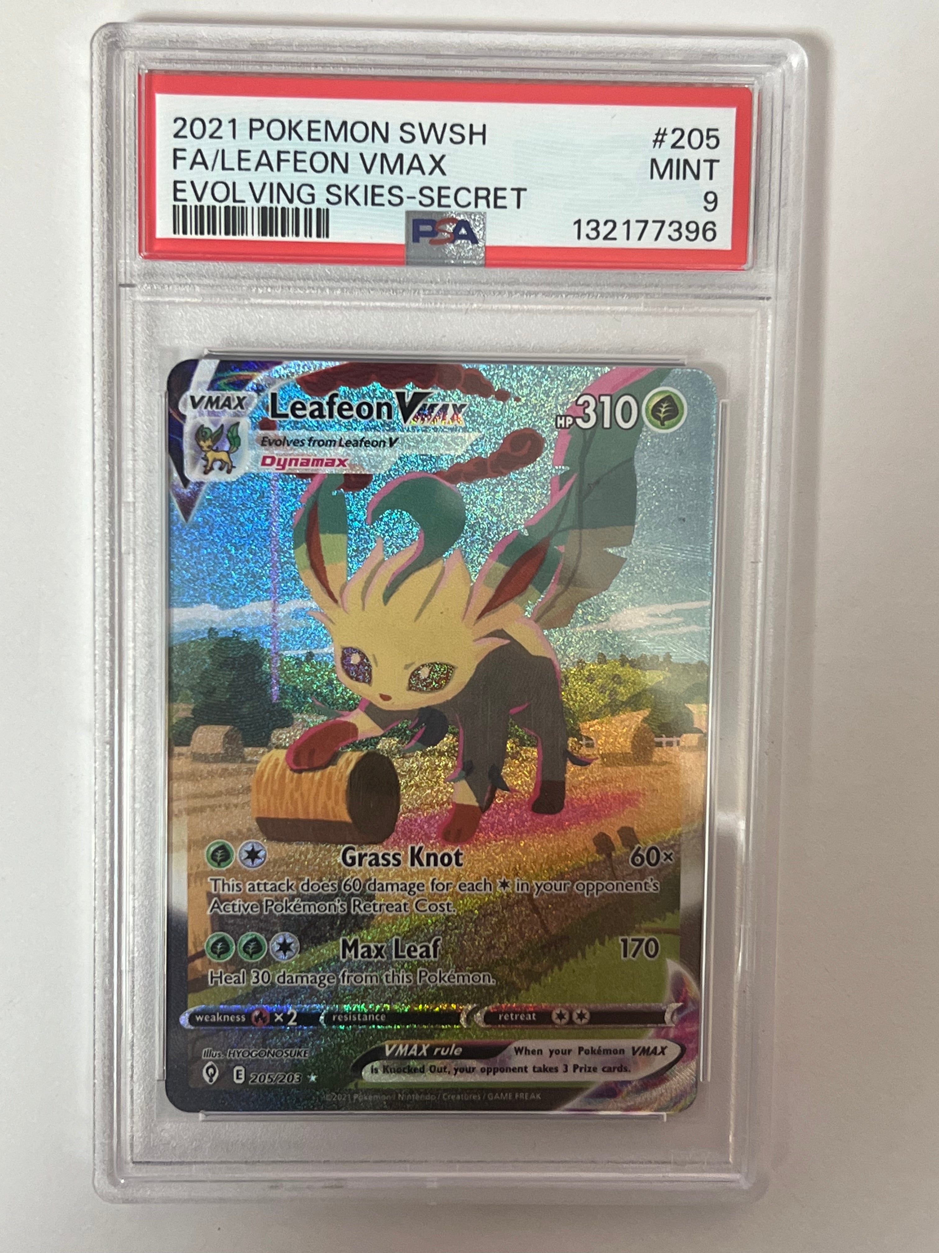 PSA 9 2021 Evolving Skies Leafeon Vmax 205/203