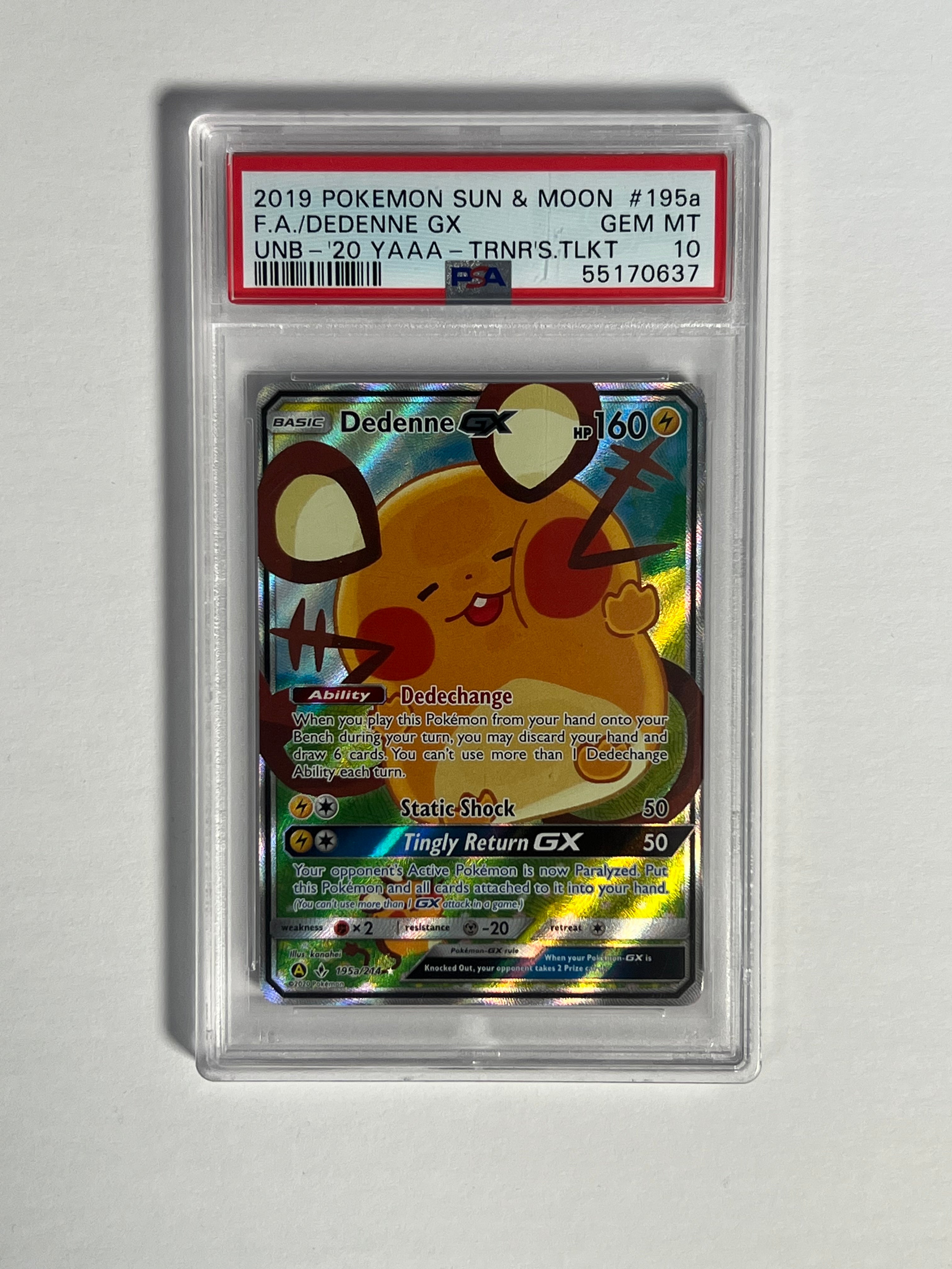 PSA 10 2019 Unbroken Bonds Dedenne GX 195a/214