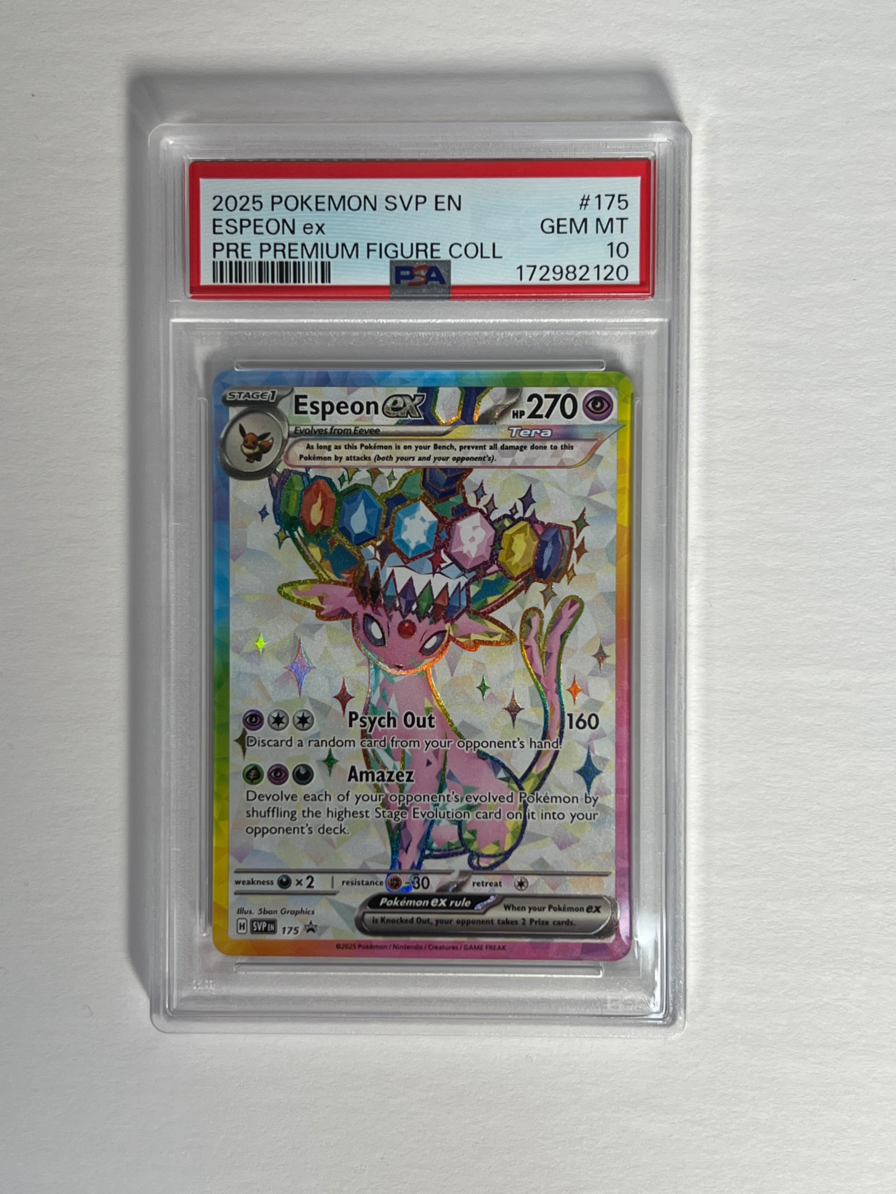 PSA 10 2025 Premium Figure Collection Espeon Ex 175