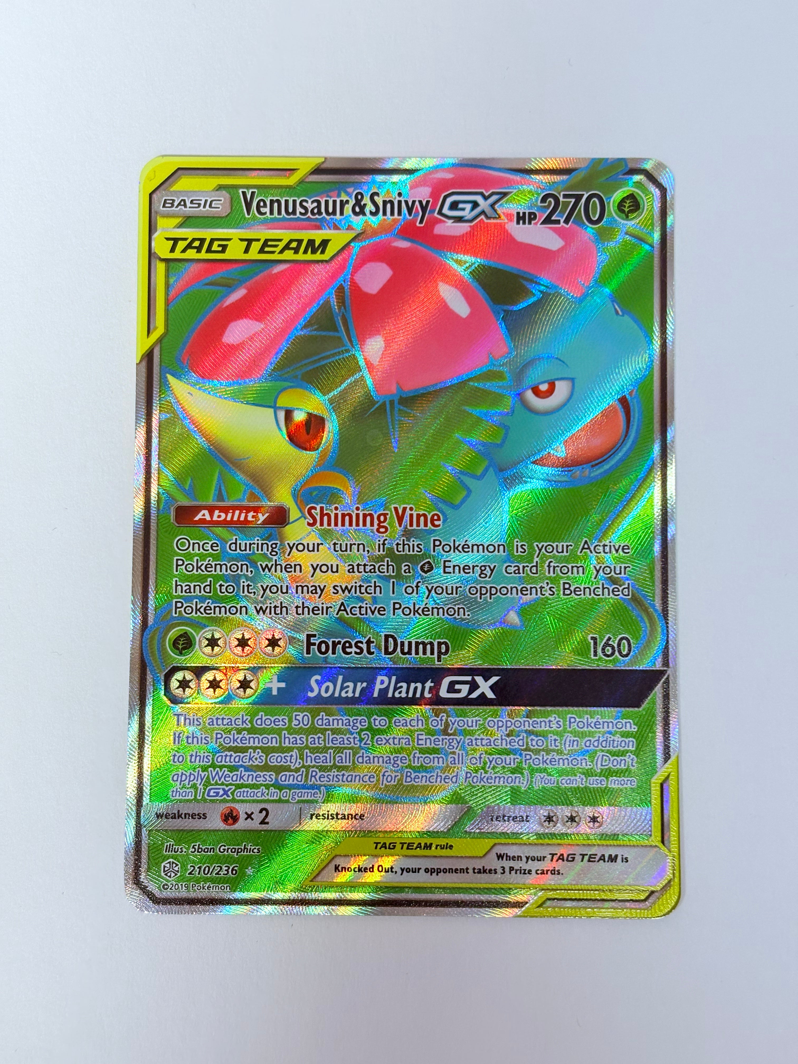 2019 Cosmic Eclipse Venusaur & Snivy GX Full Art 210/236