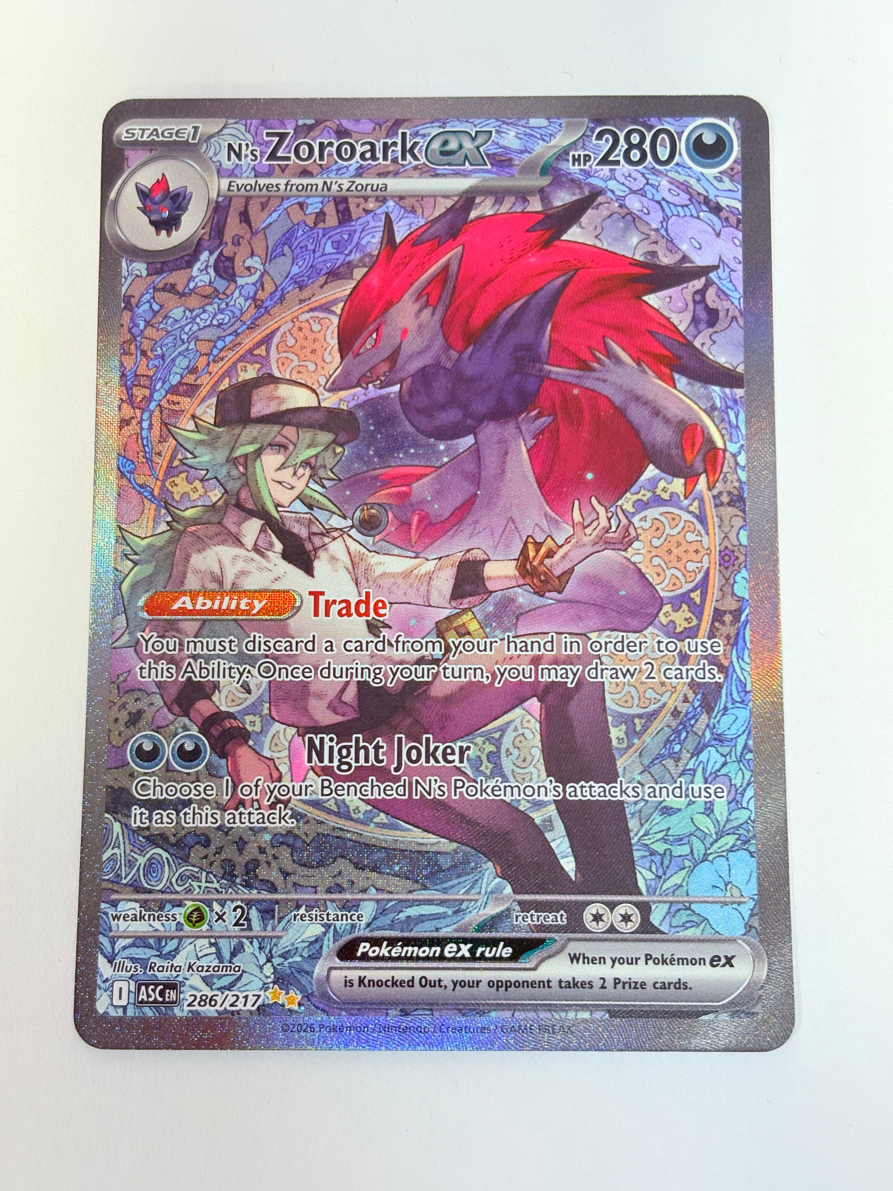 2026 Ascended Hero’s N’s Zoroark ex SIR 286/217