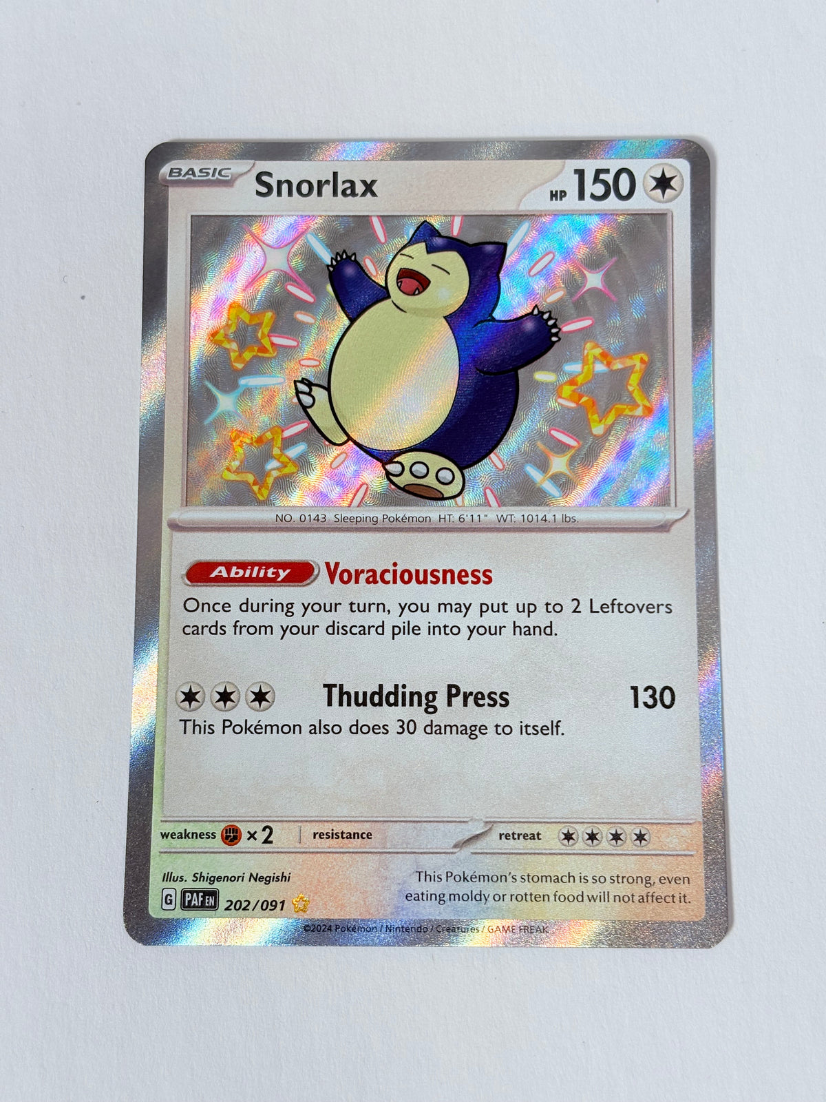 2024 Paldean Fates Snorlax 202/91