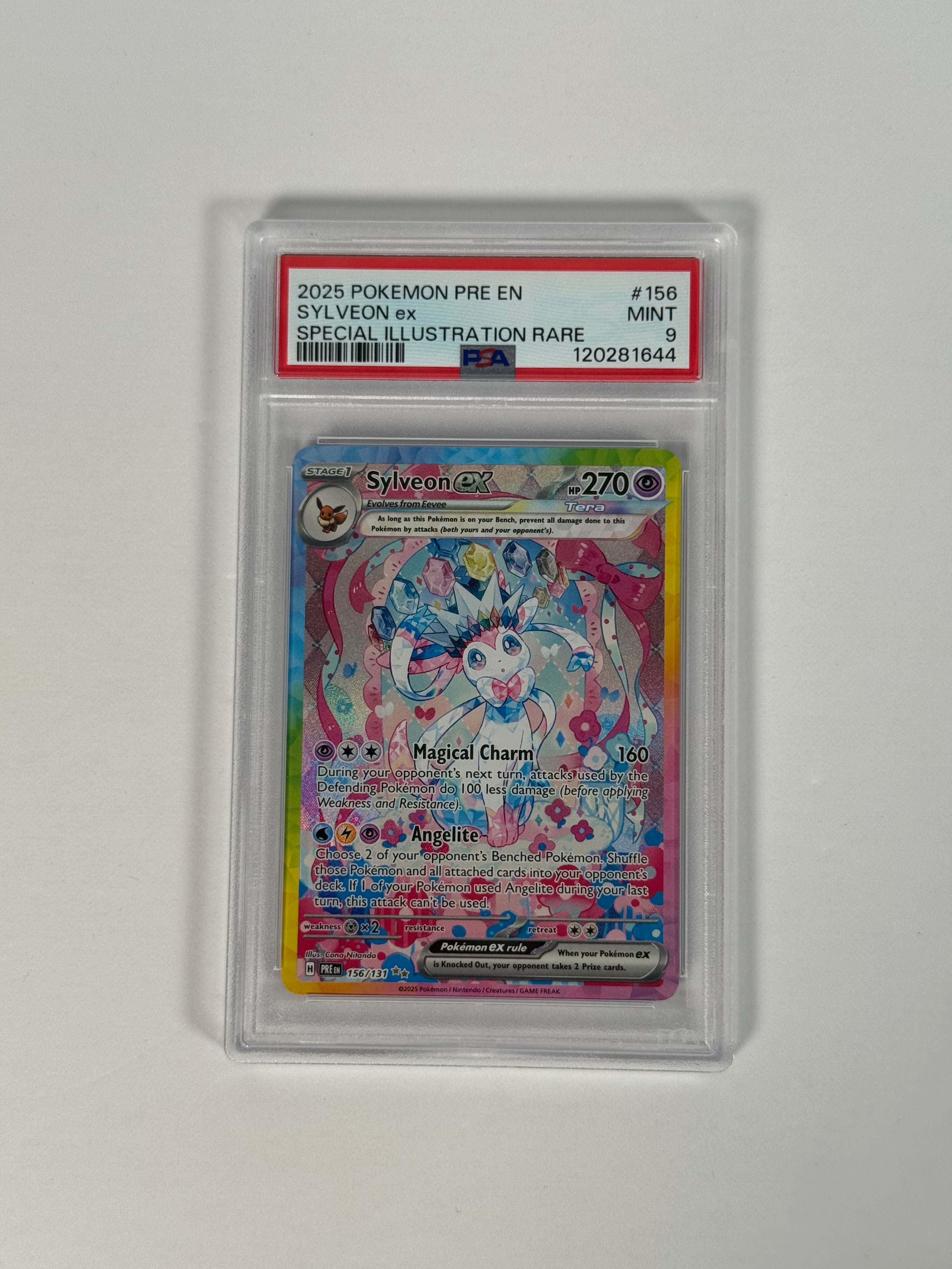 PSA 9 Prismatic Evolutions Sylveon ex SIR 156/131