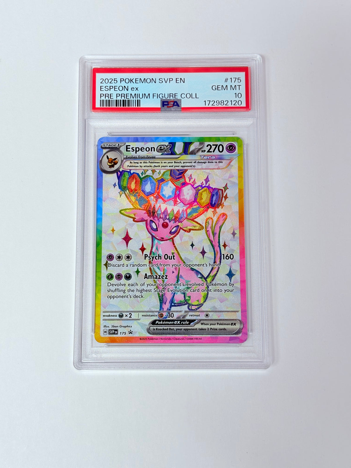 PSA 10 2025 Premium Figure Collection Espeon Ex 175
