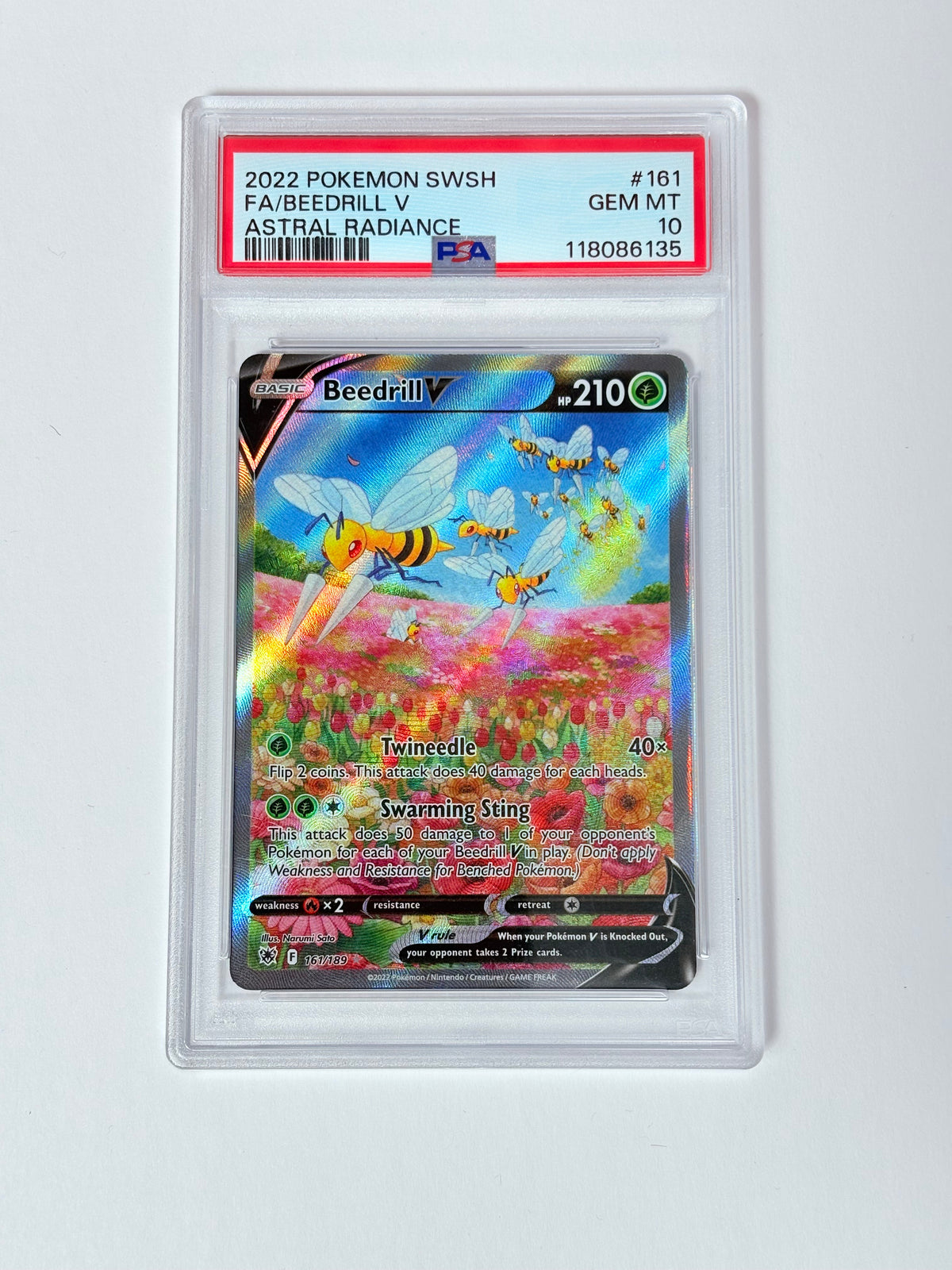 PSA 10 2022 Astral Radiance BeeDrill V Sir 161/189