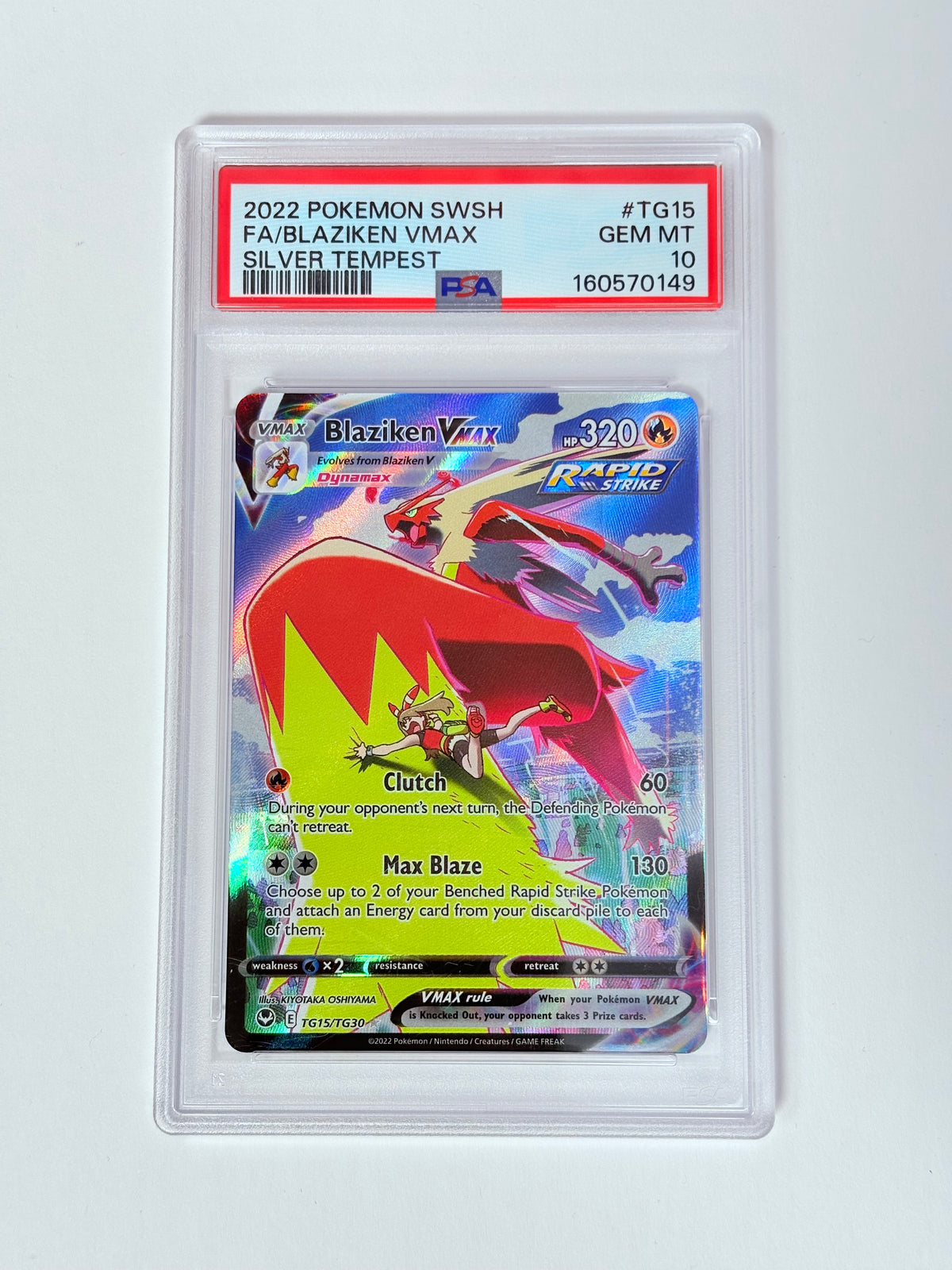 PSA 10 2022 Silver Tempest Blaziken Vmax Tg15/Tg30