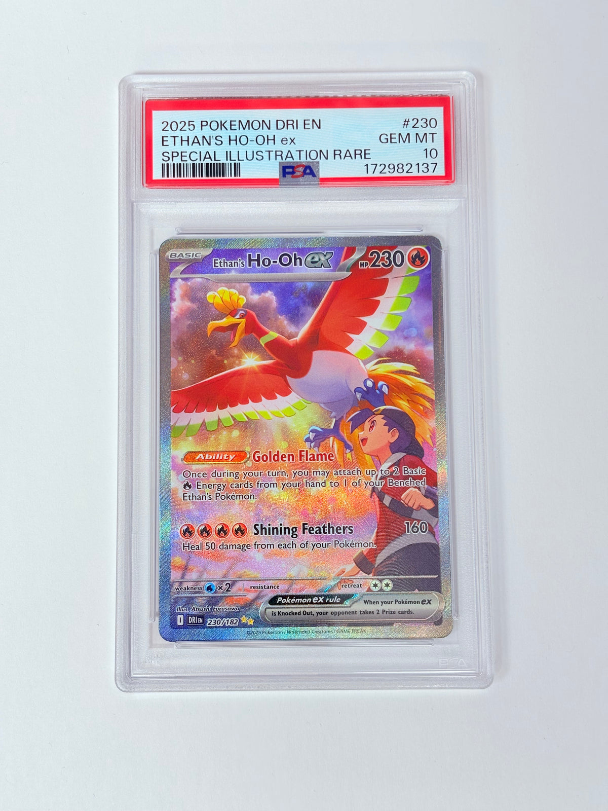 PSA 10 2025 Destined Rivals Ethan’s Ho oh ex 230/182