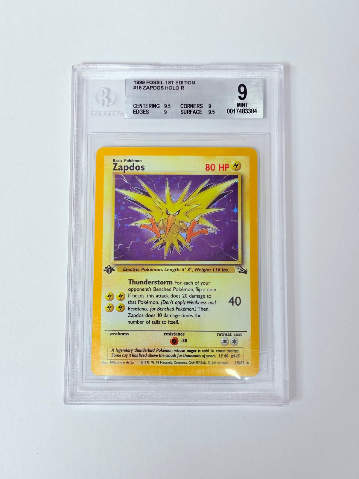 Beckett 9 1999 First Edition Zapdos Holo