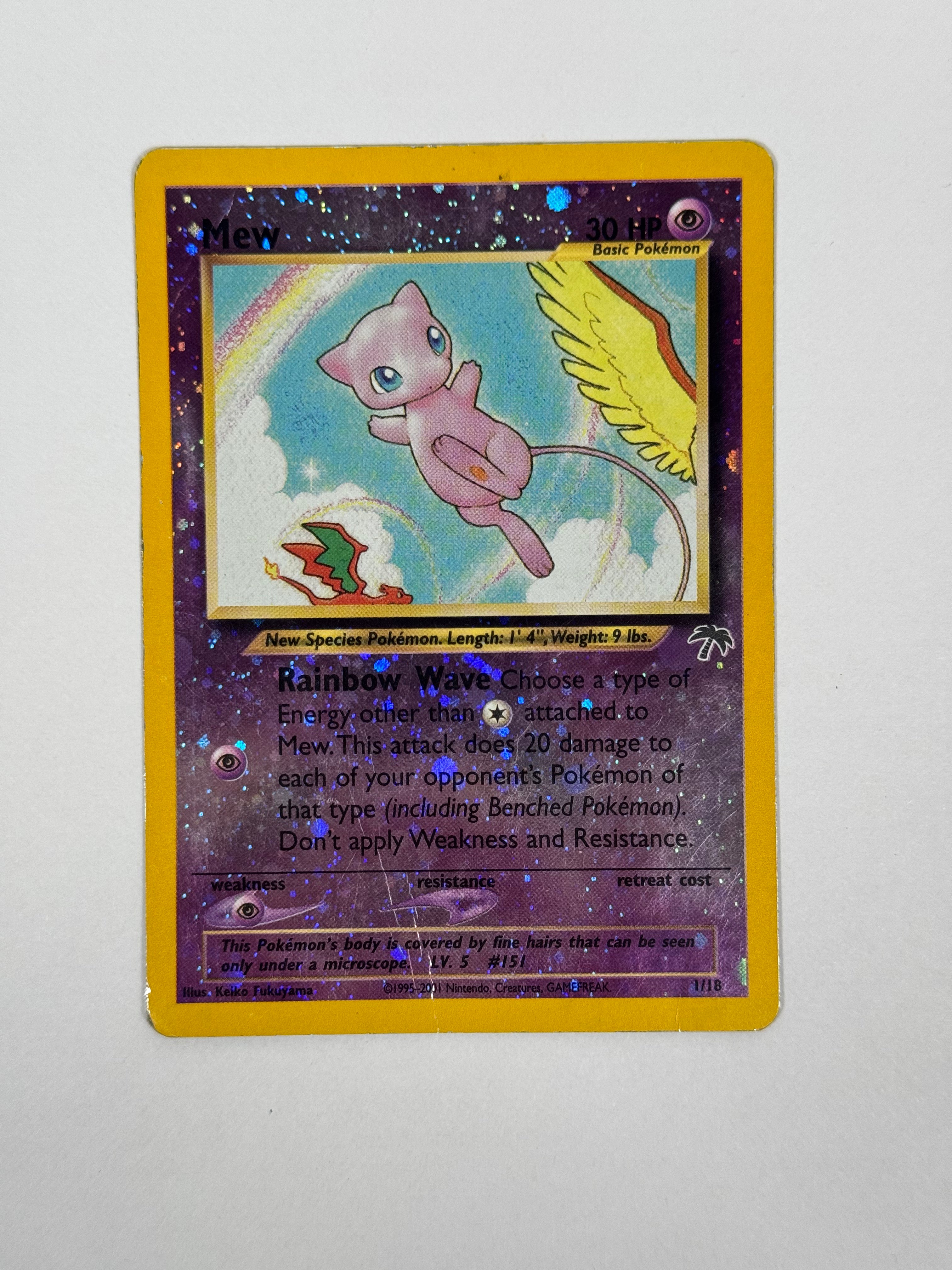 2001 Southern Island Mew Reverse Holo 1/18