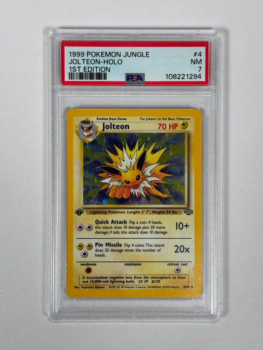 PSA 7 1999 Jungle Jolteon Holo 1st Edition Stamped 4/64