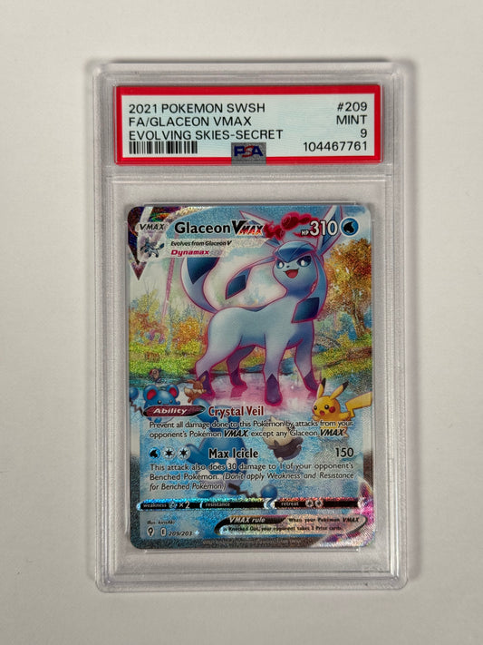 PSA 9 Evolving Skies Glaceon VMAX Alt Art 209/203