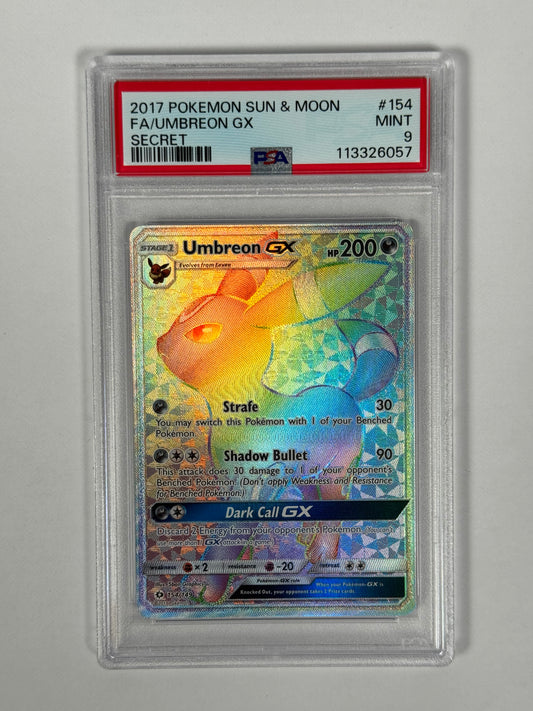 PSA 9 2017 Sun & Moon Base Umbreon GX Secret 154/149