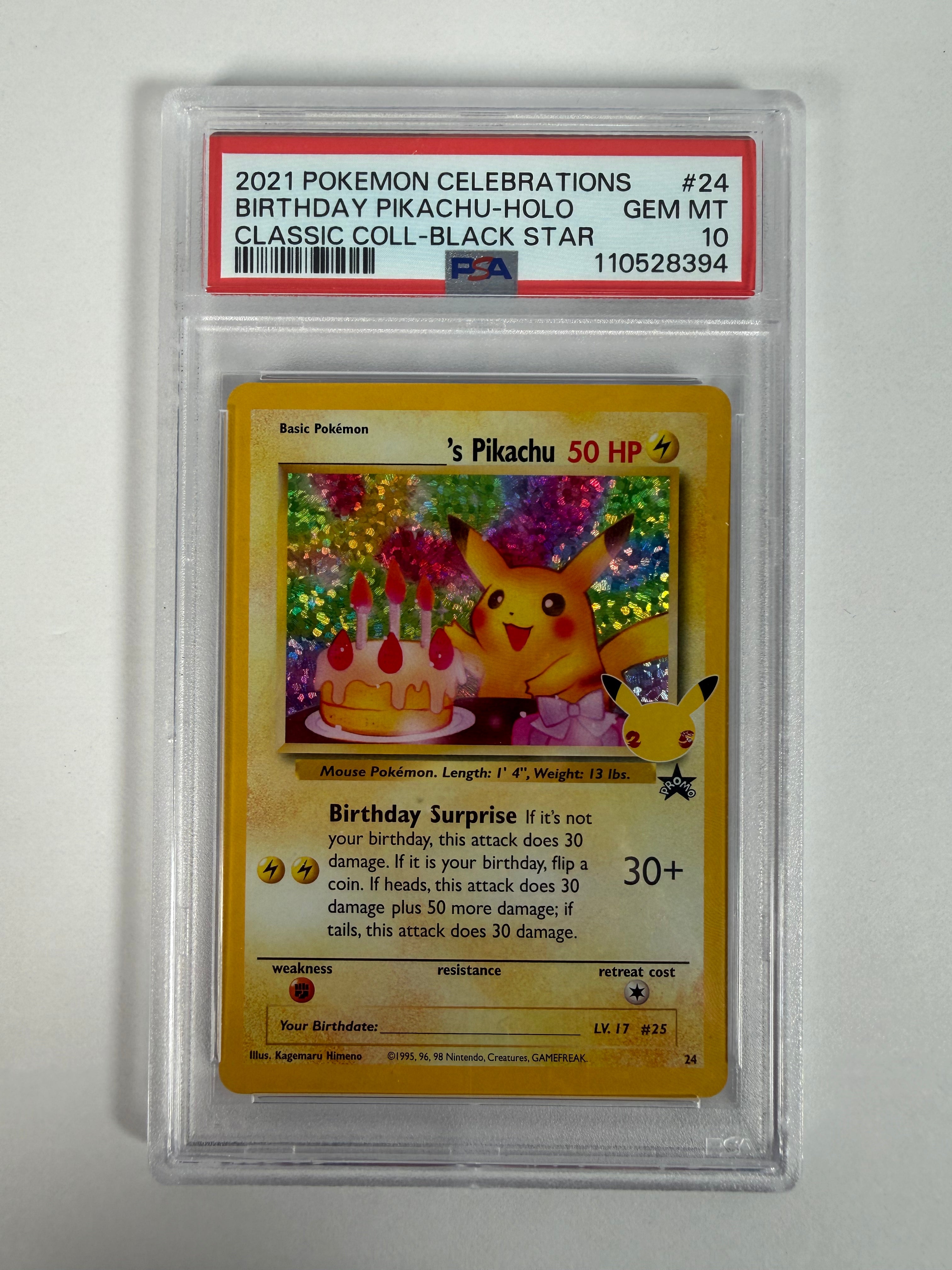 PSA 10 Celebrations Birthday Pikachu Holo 24