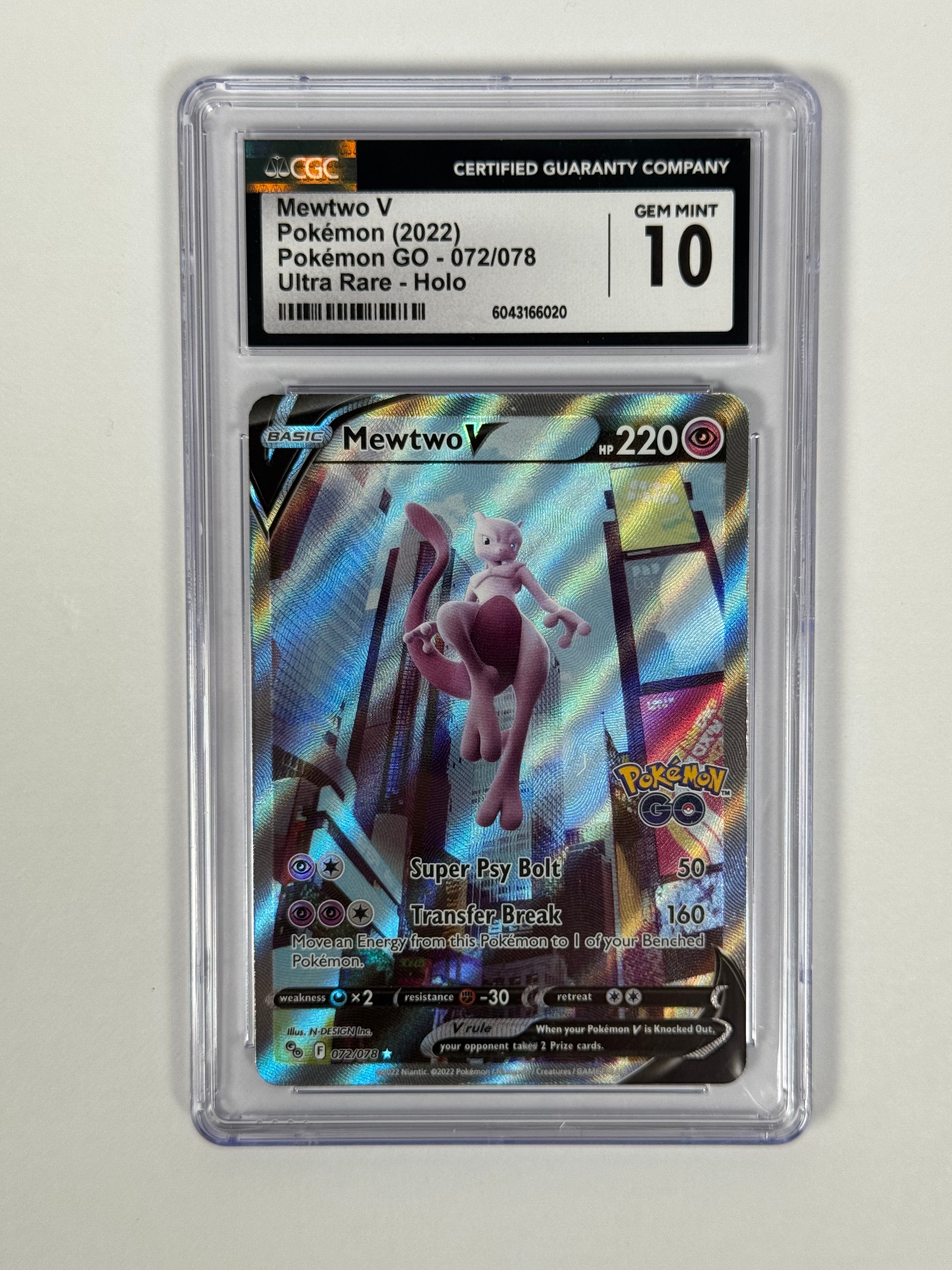 CGC 10 Pokemon GO Mewtwo V Alt Art 072/078