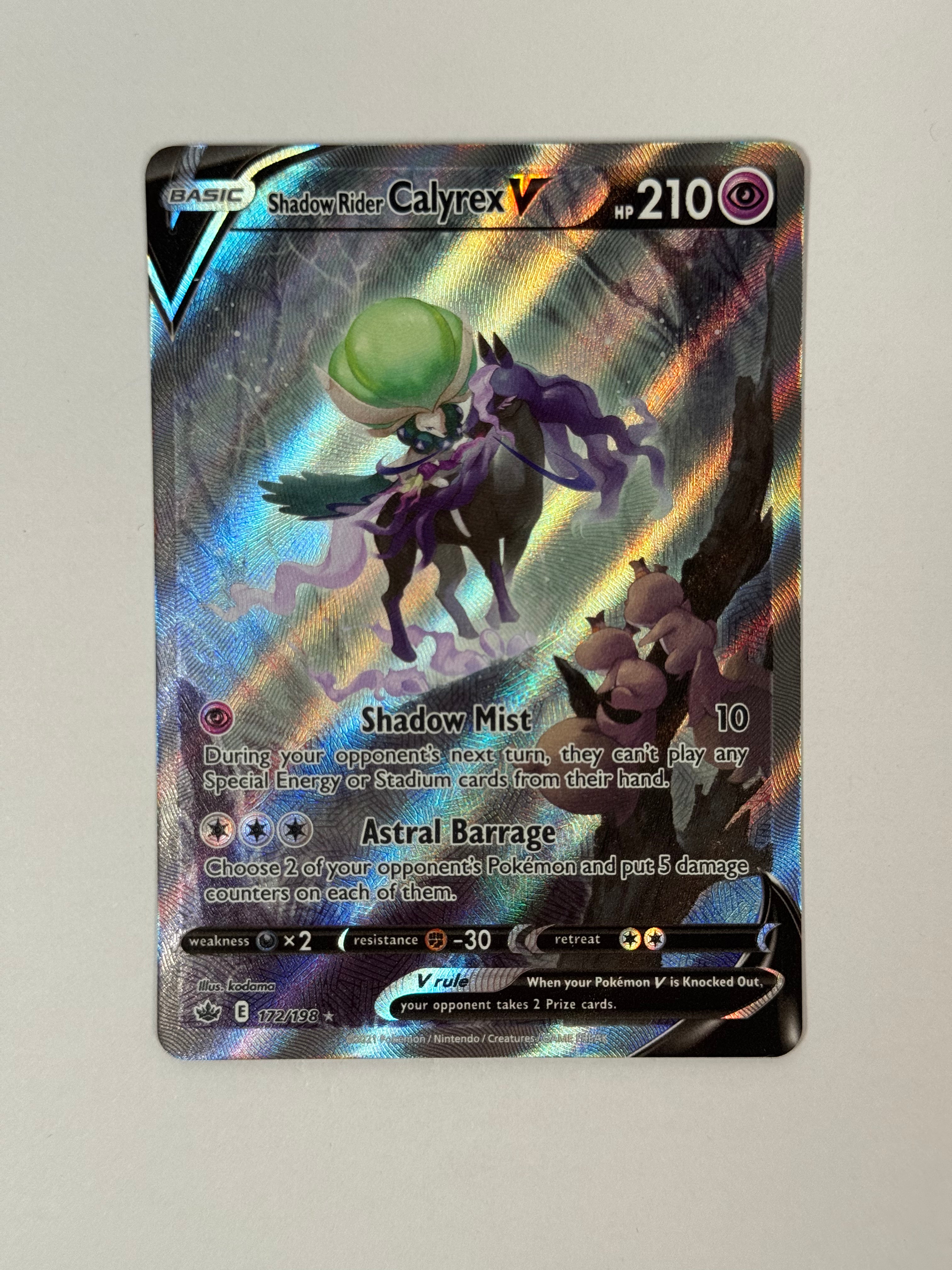 2021 Chilling Reign Shadow Rider Calyrex V Alt Art 172/198