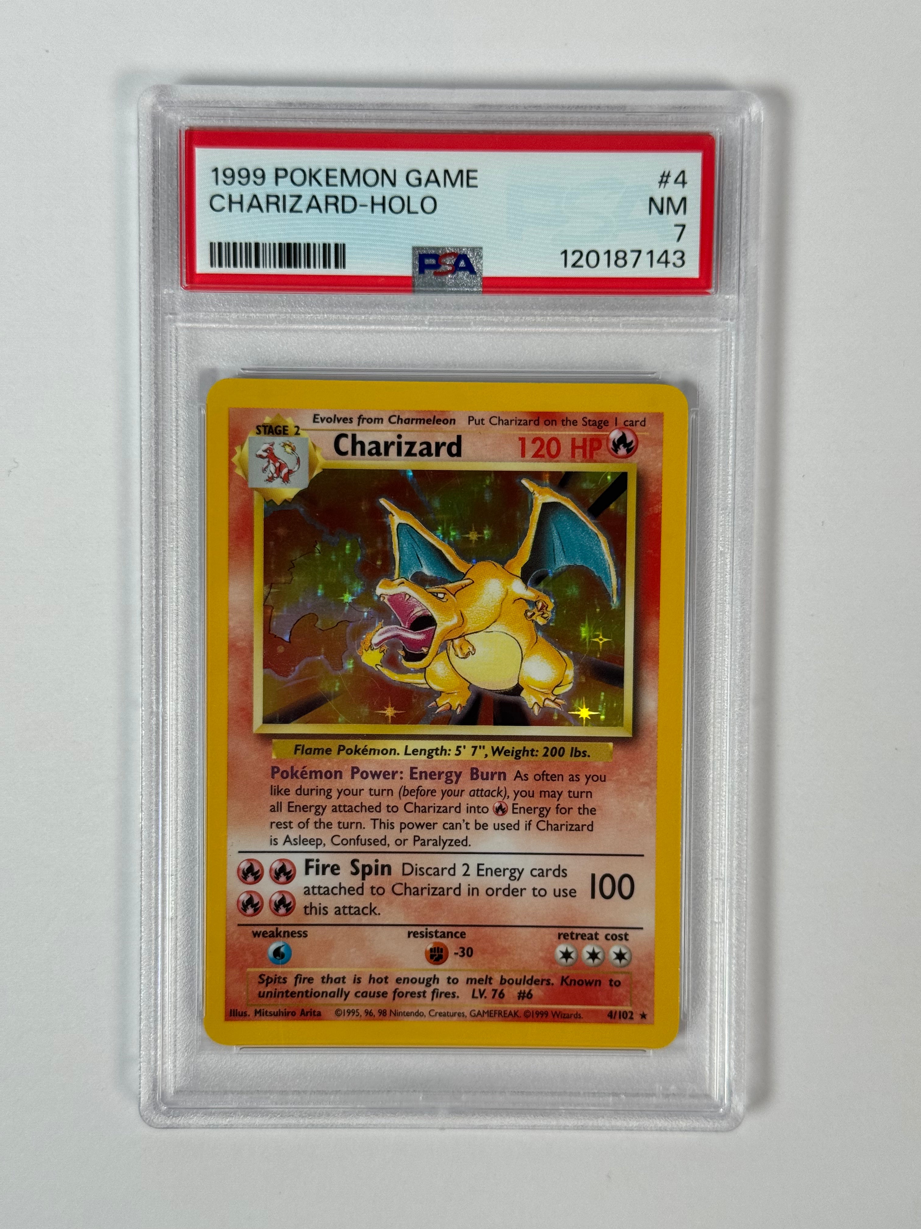 PSA 7 1999 Base Set Charizard Holo 4/102