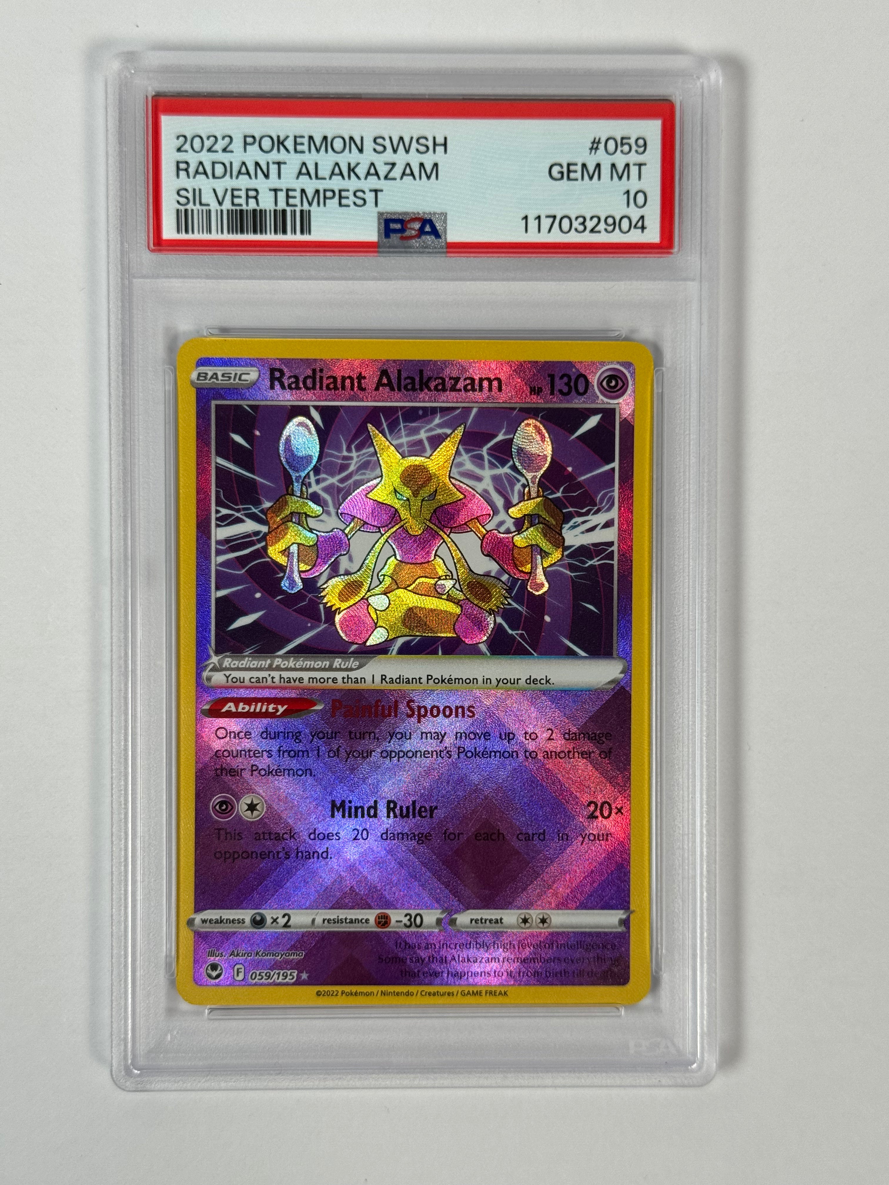 PSA 10 Silver Tempest Radiant Alakazam 059/195