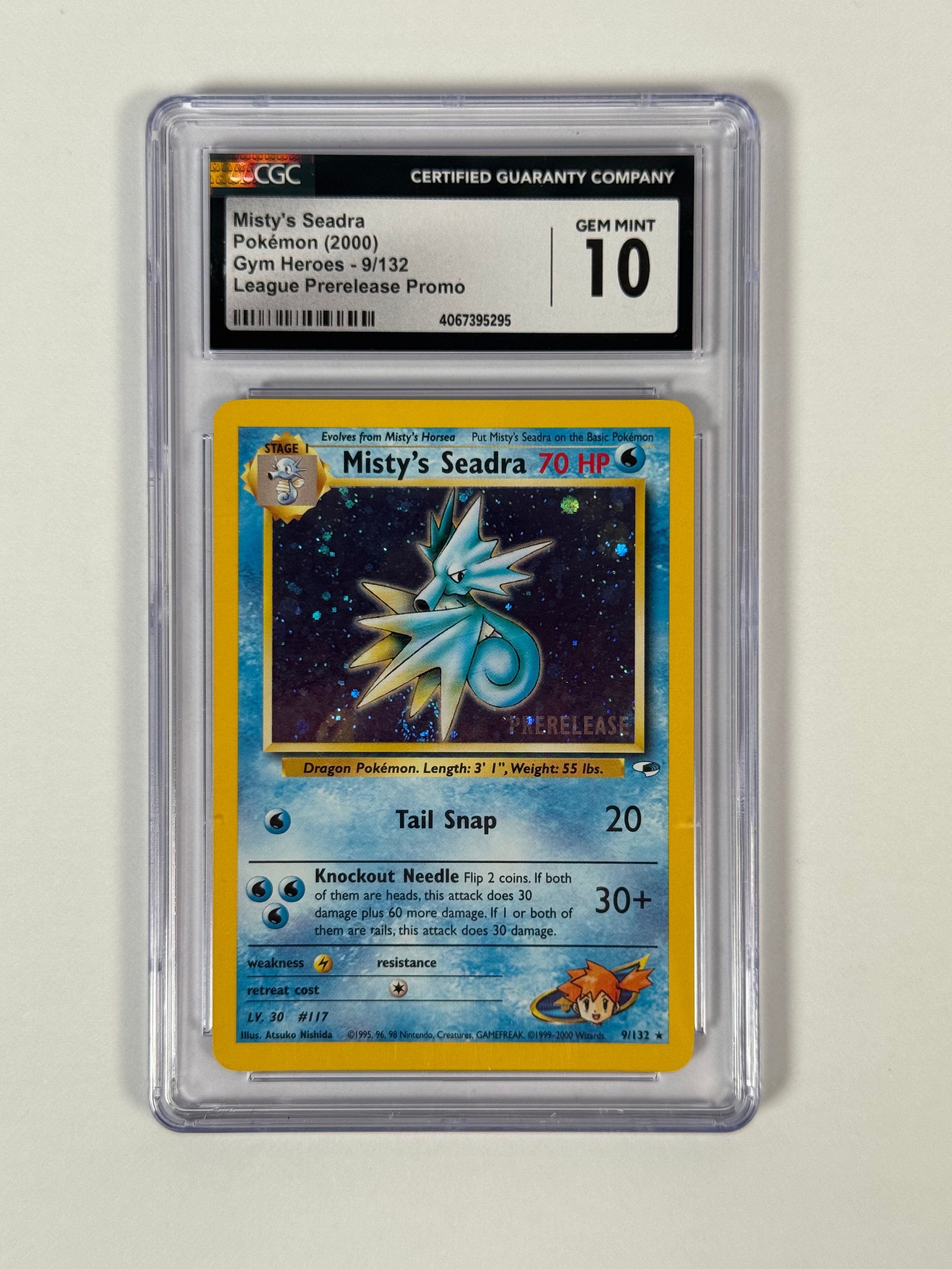 CGC 10 Gym Heroes Misty's Seadra League Prerelease Promo 9/132