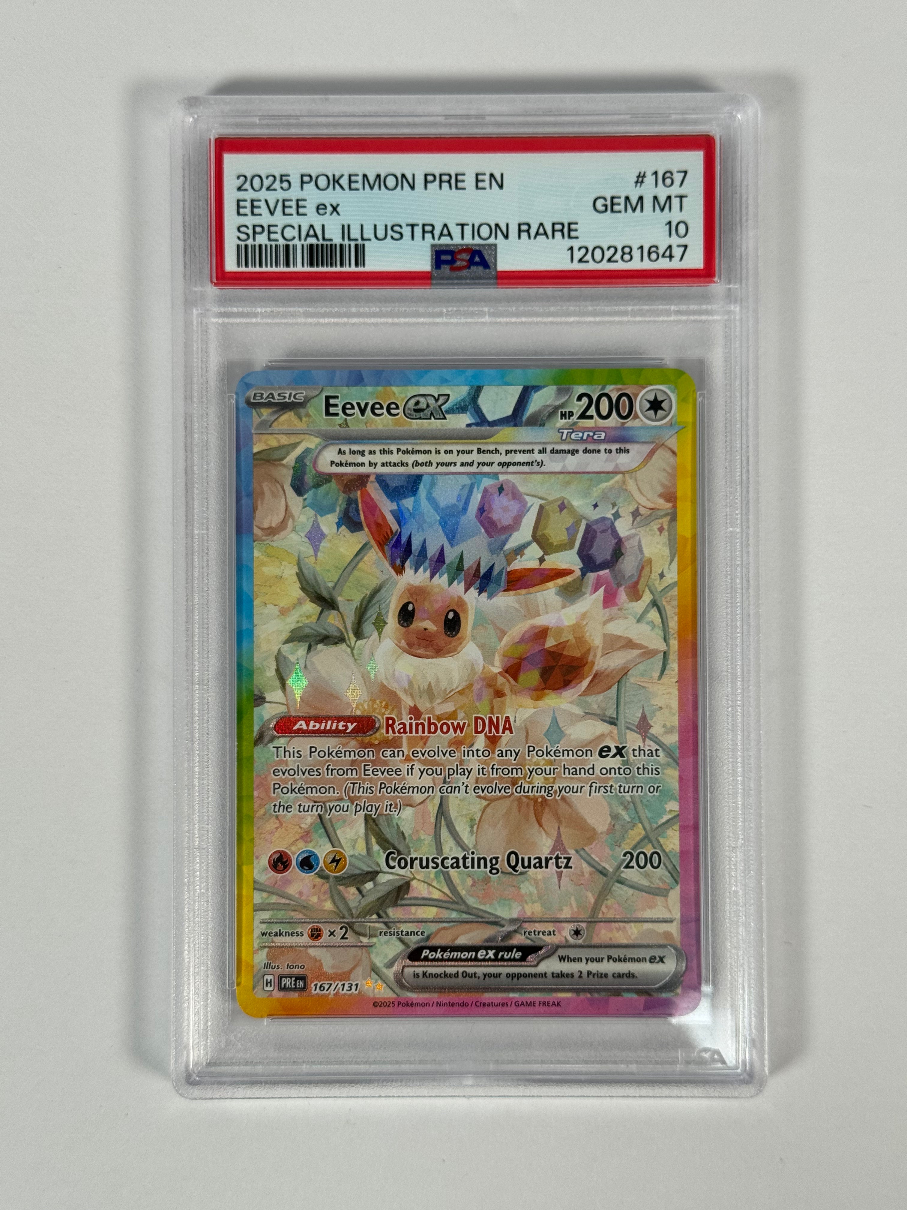 PSA 10 Prismatic Evolutions Eevee ex SIR 167/131