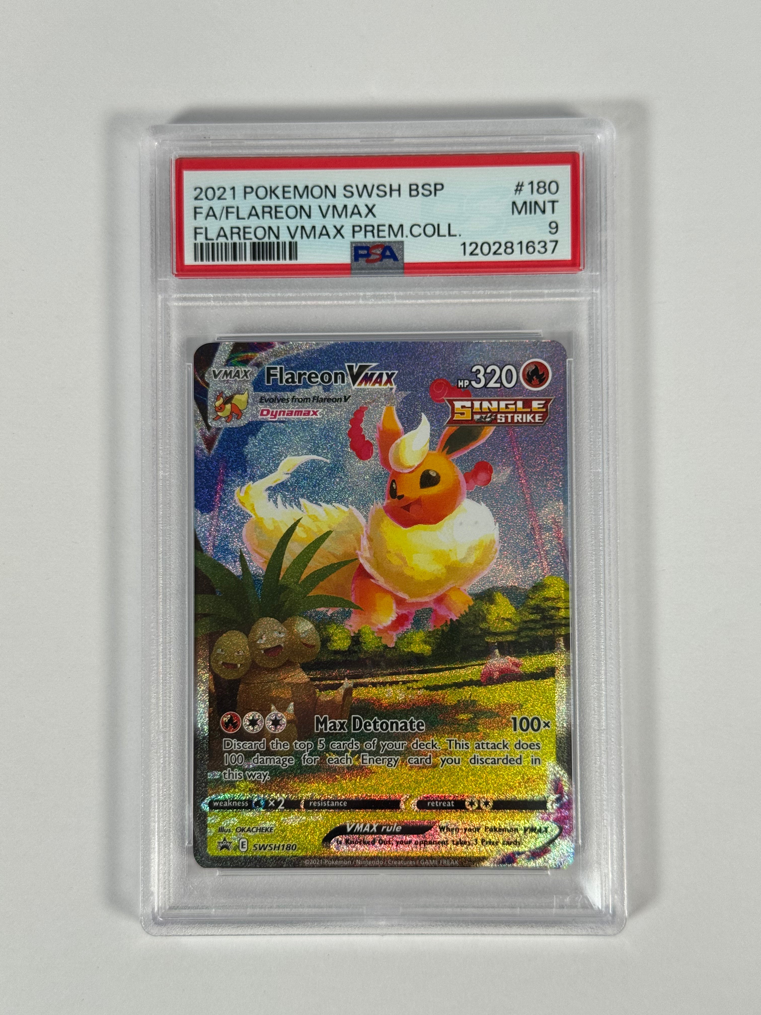 PSA 9 Black Star Promo Flareon VMAX SWSH180