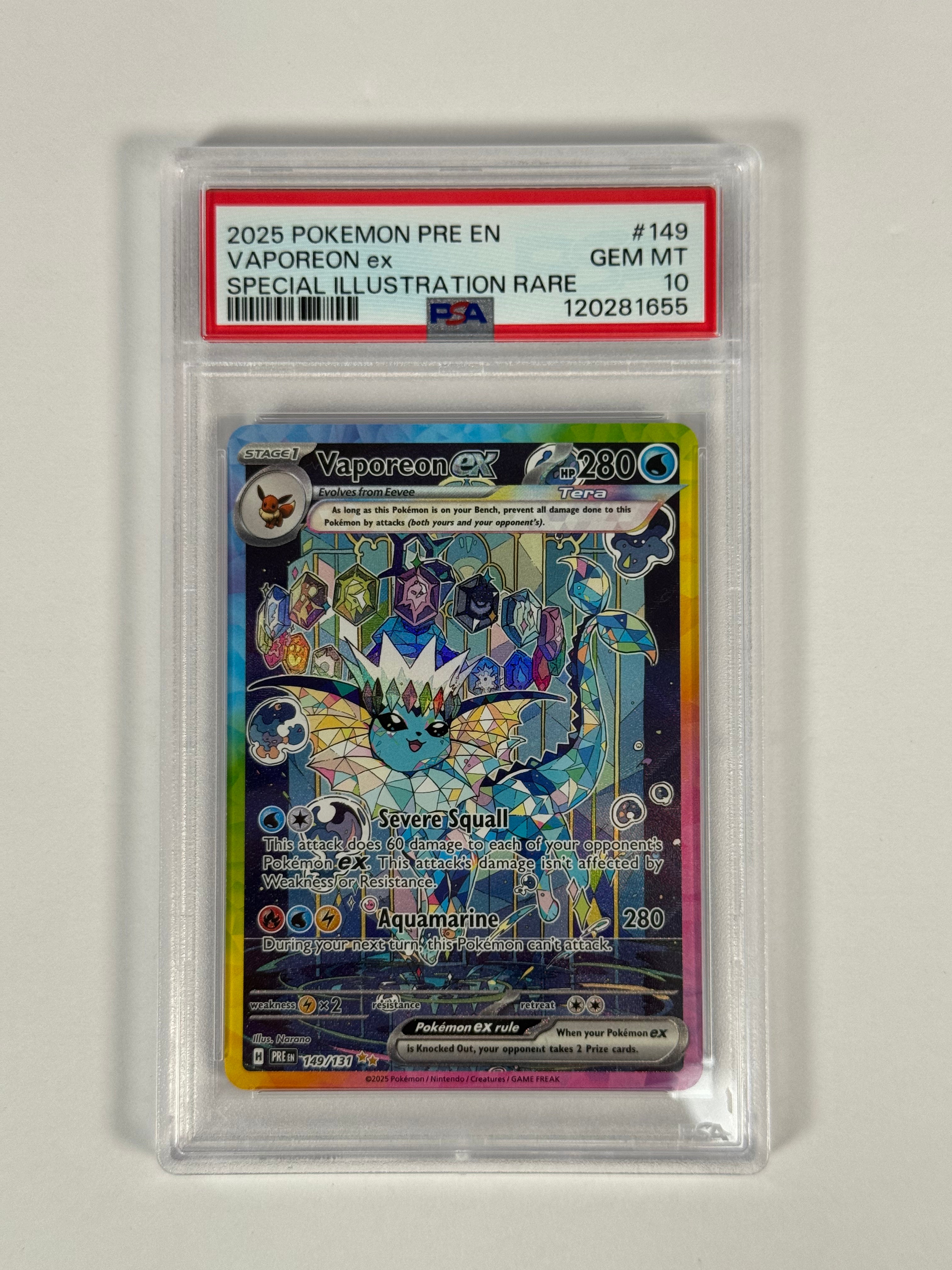 PSA 10 Prismatic Evolutions Vaporeon ex SIR 149/131