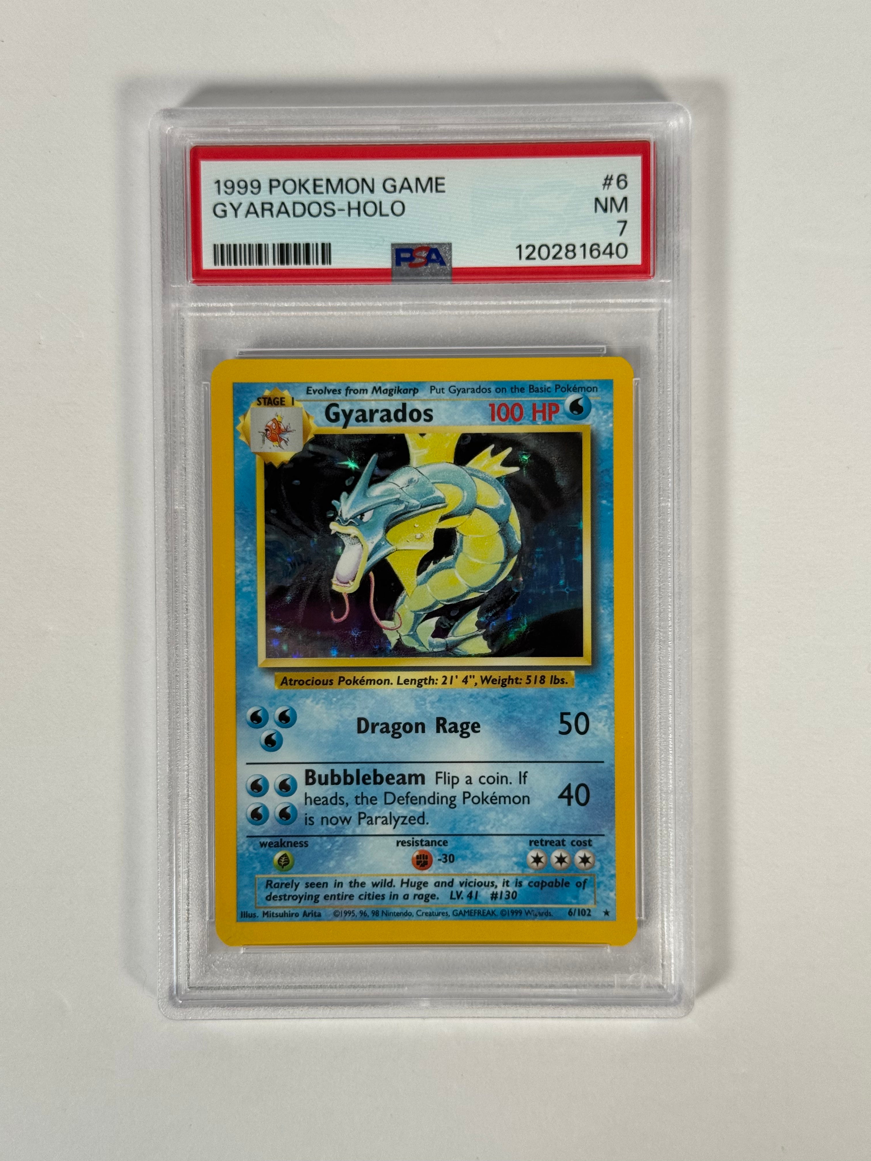 PSA 7 1999 Base Set Gyarados Holo 6/102