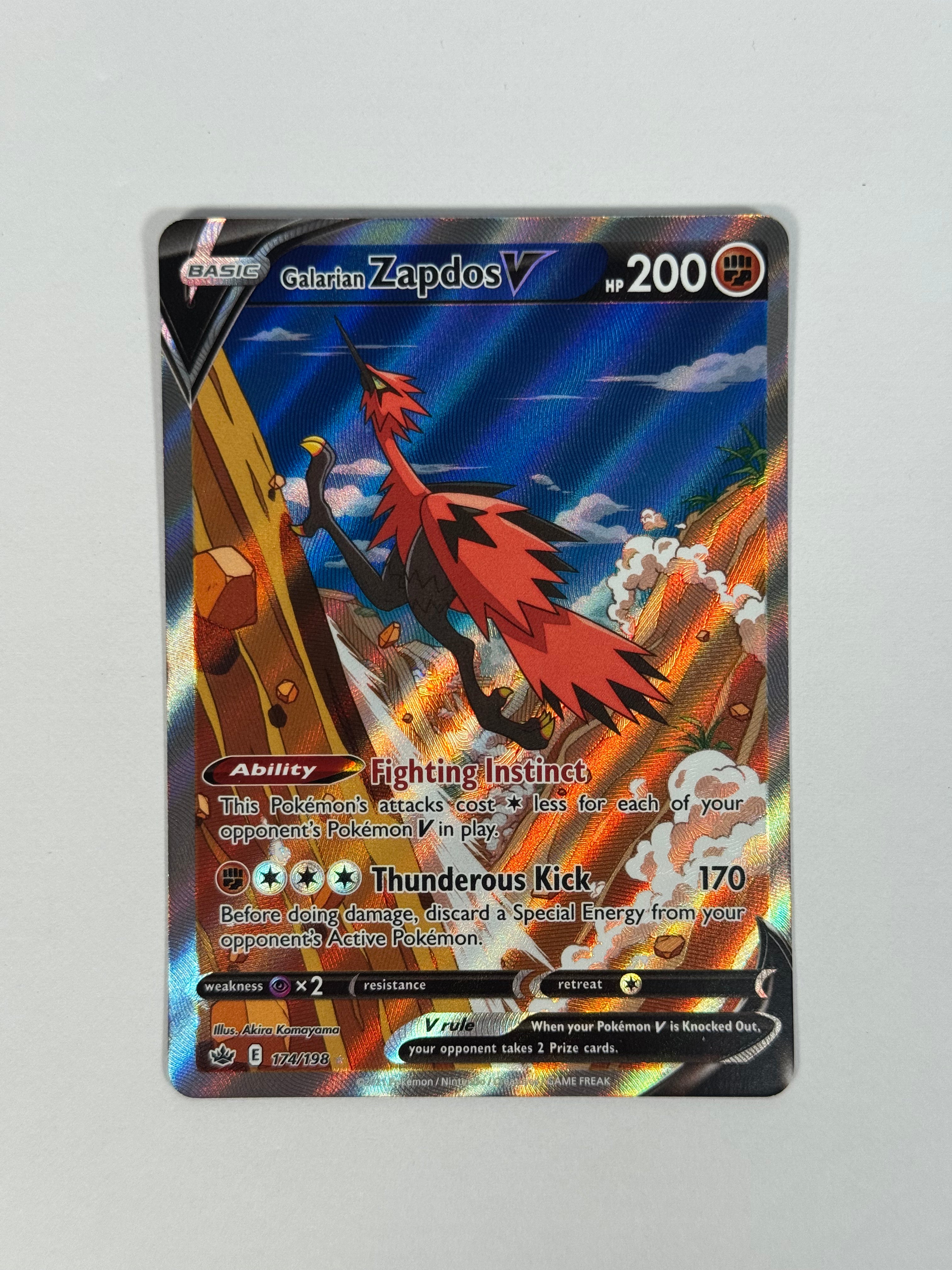 2021 Chilling Reign Galarian Zapdos V Alt Art 174/198