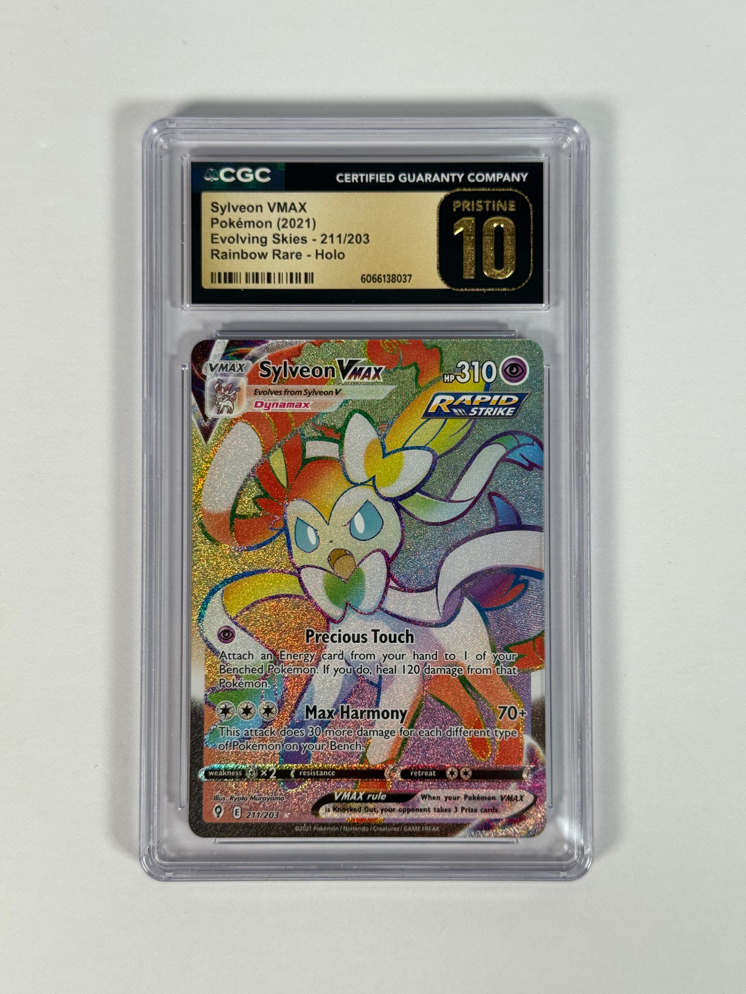 CGC 10 Evolving Skies Sylveon VMAX Rainbow Rare 211/203
