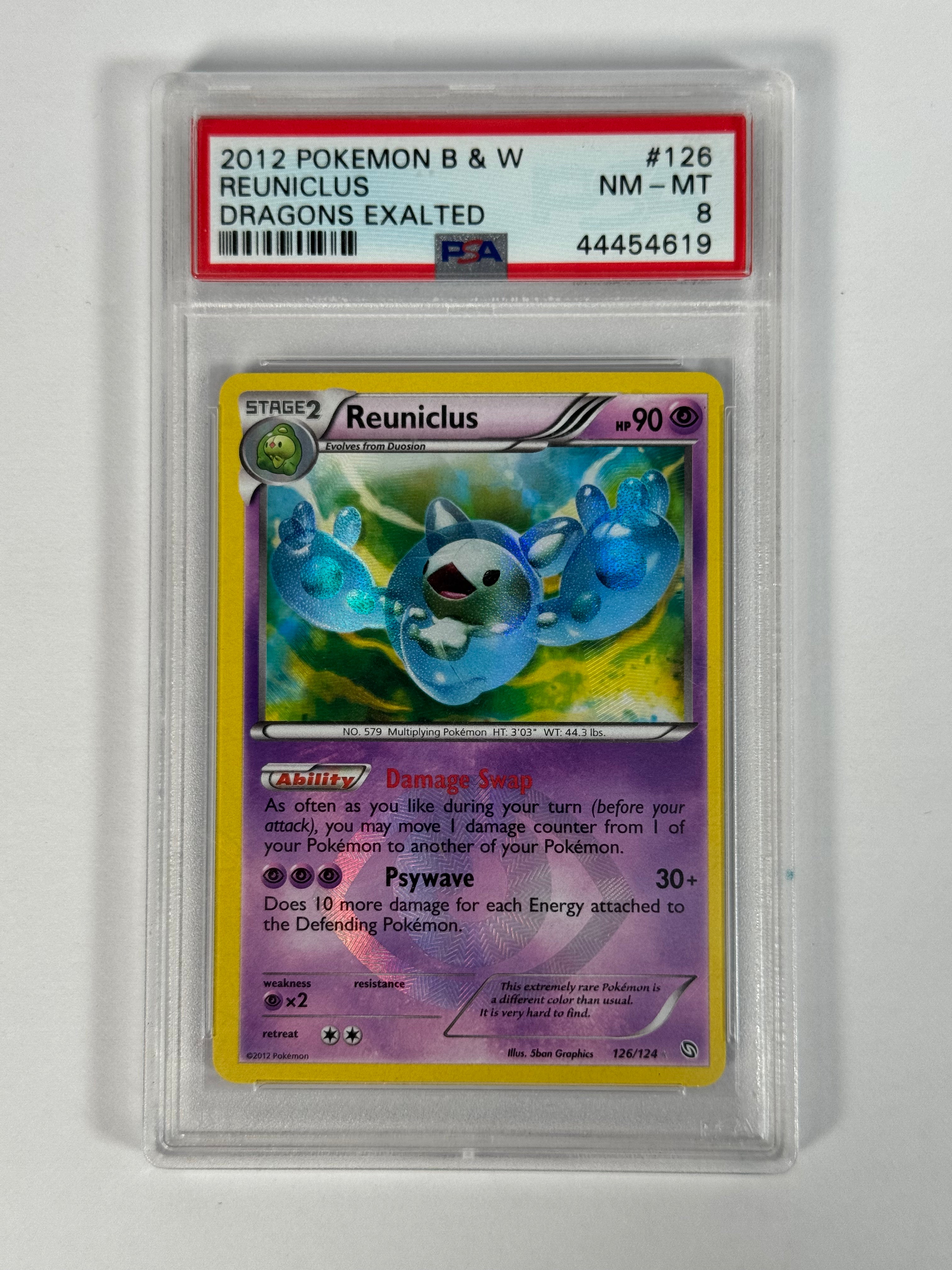 PSA 8 Dragons Exalted Reuniclus Holo 126/124