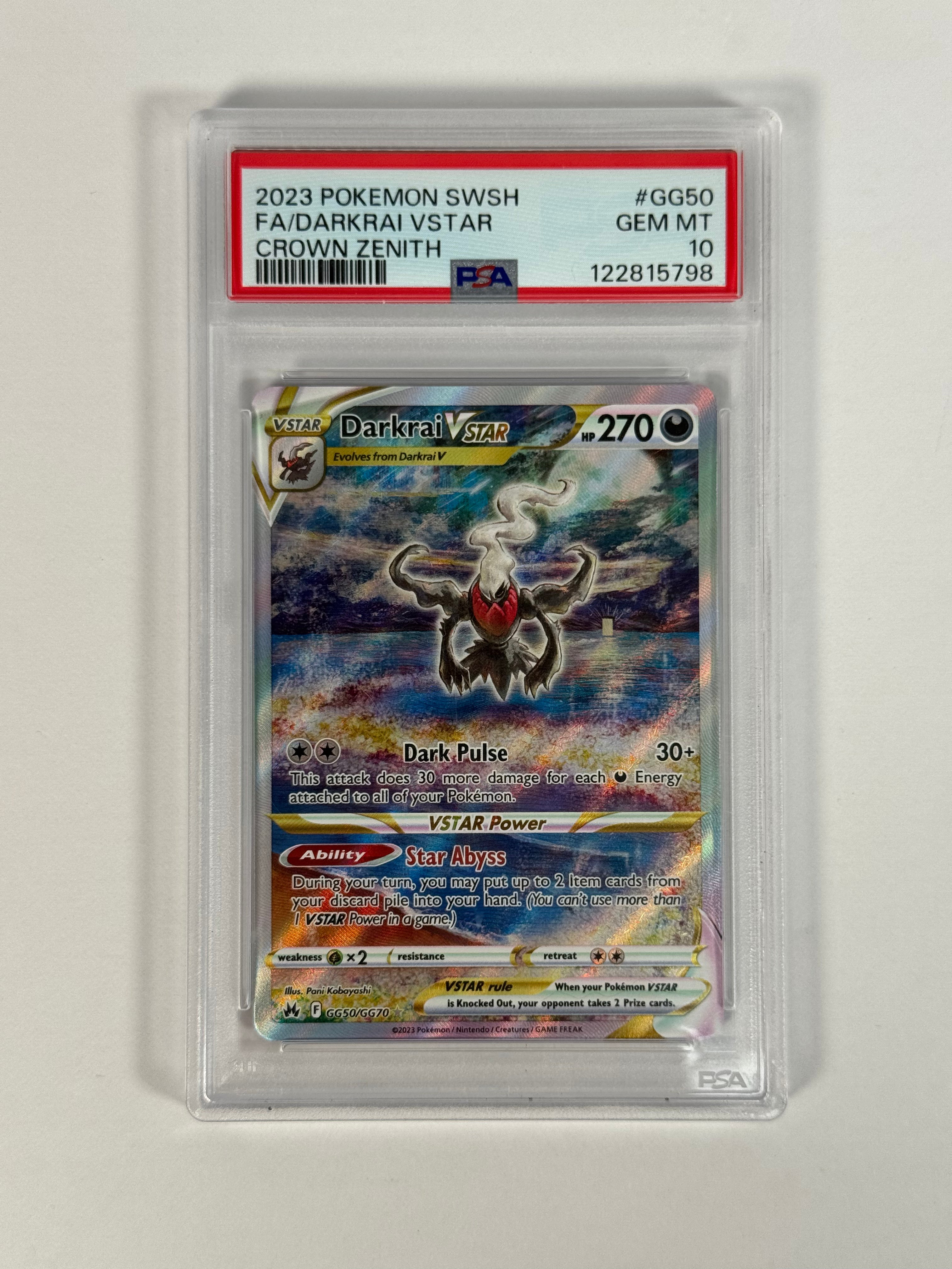 PSA 10 Crown Zenith Darkrai Vstar GG50/GG70
