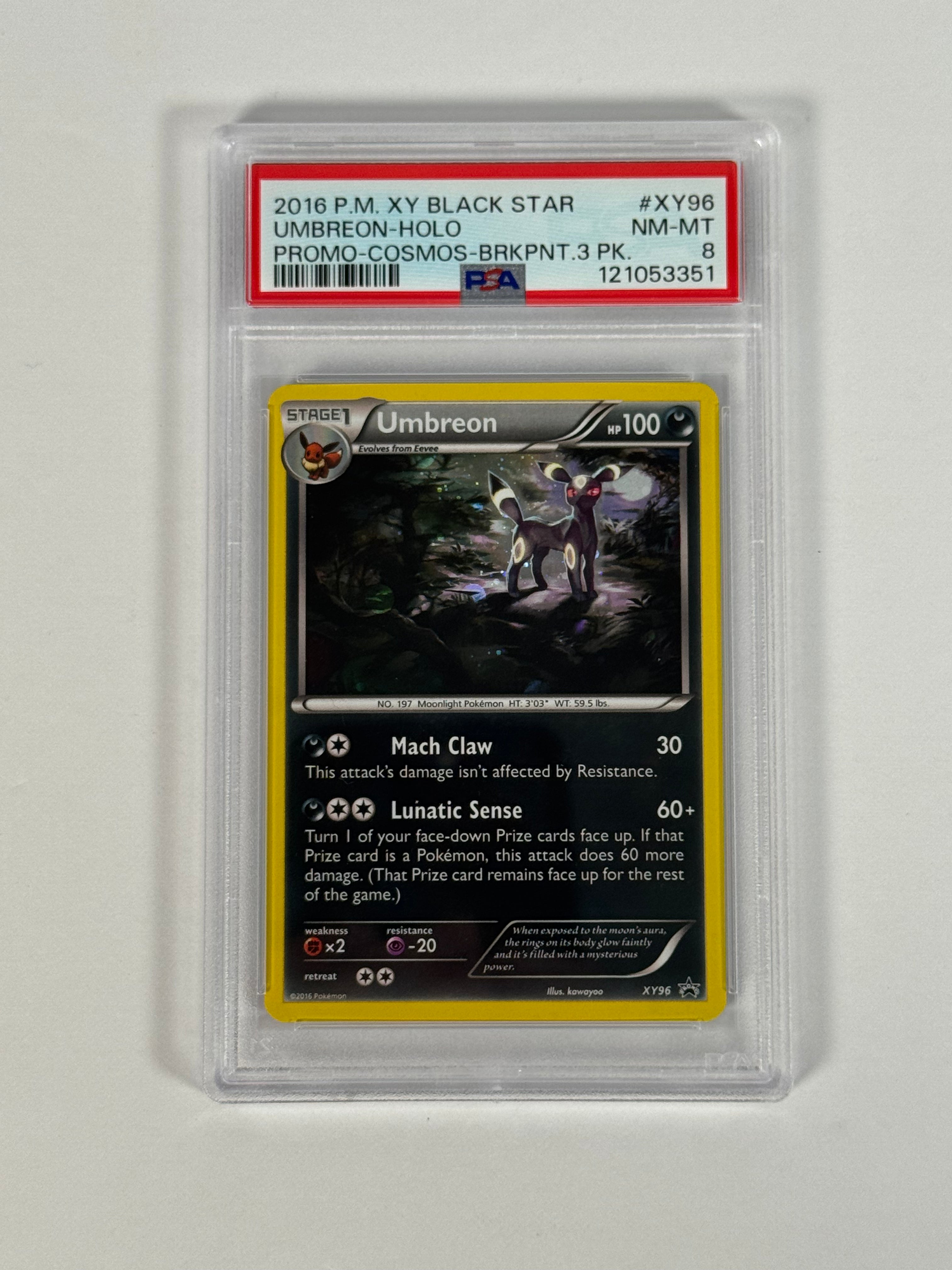 PSA 8 Black Star Promo Umbreon Holo XY96